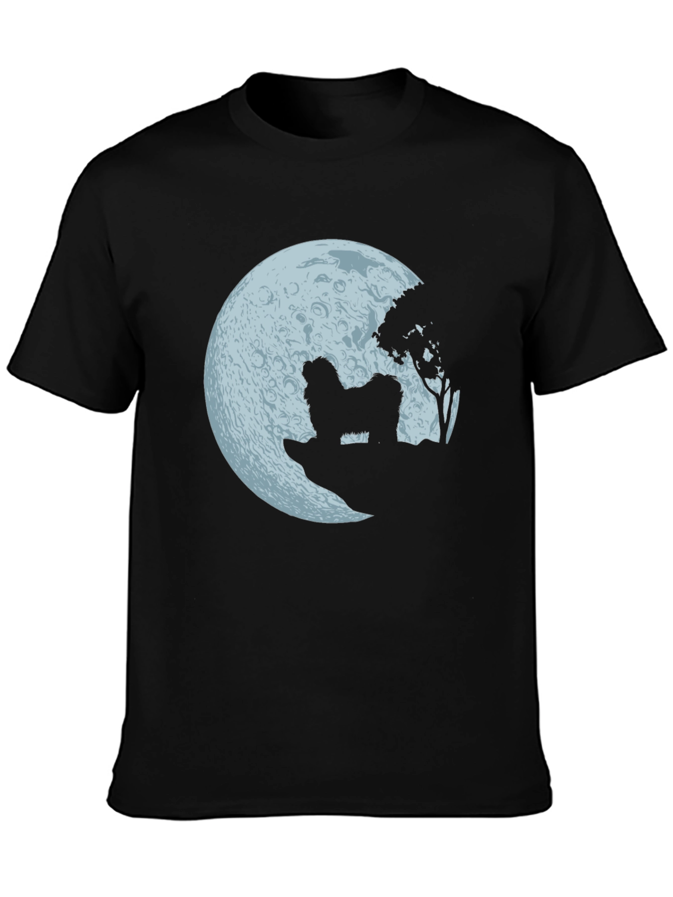 Moonlit Dog Graphic Tee - Mens Black T-Shirt