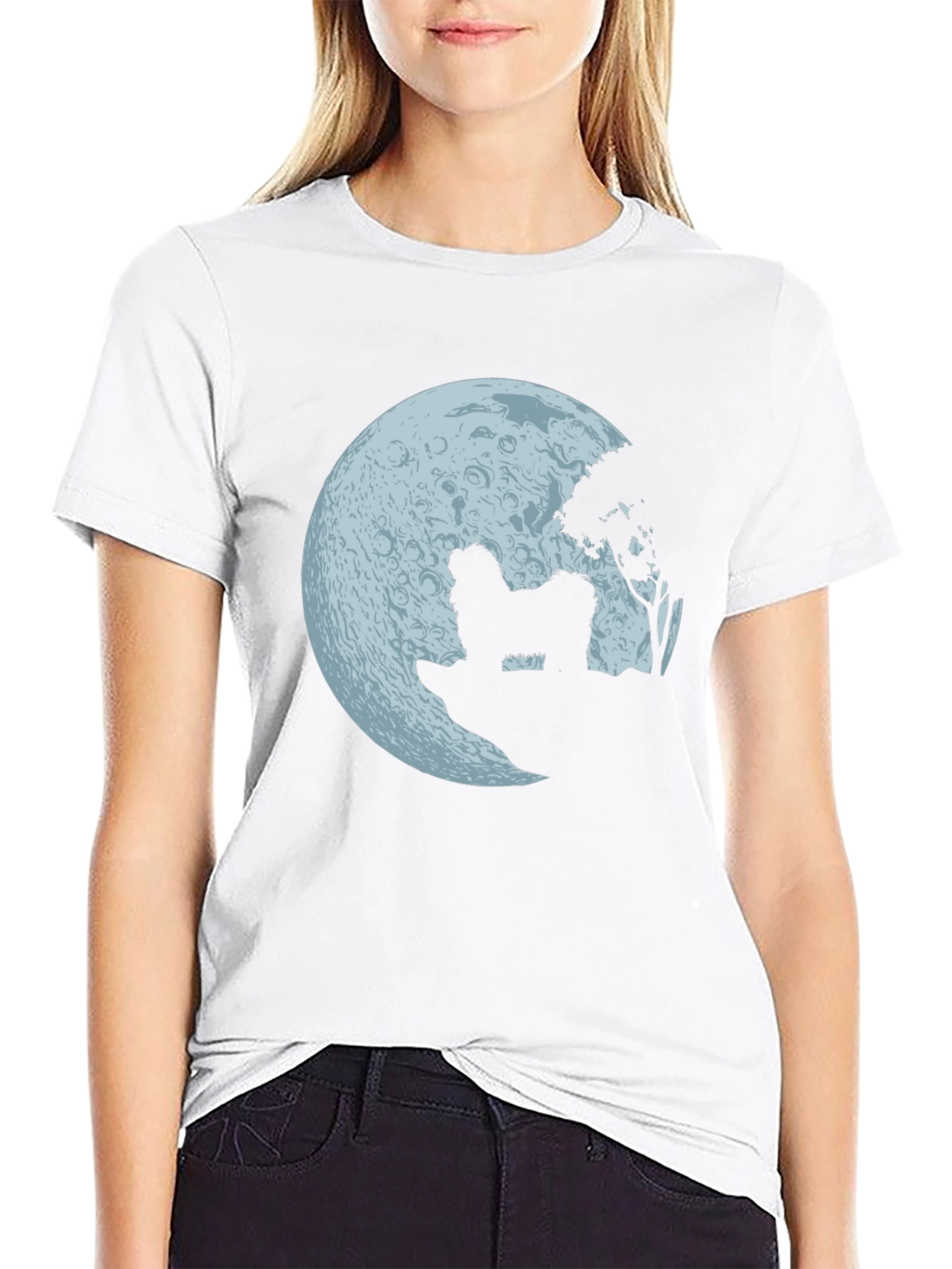 Moonlit Dog Graphic Tee - Mens Black T-Shirt