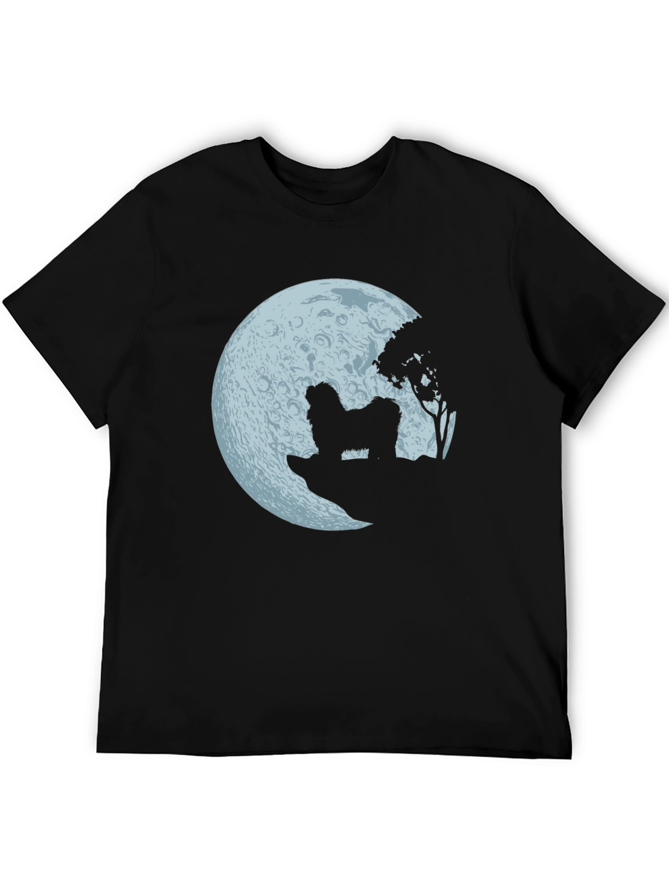 Moonlit Dog Graphic Tee - Mens Black T-Shirt