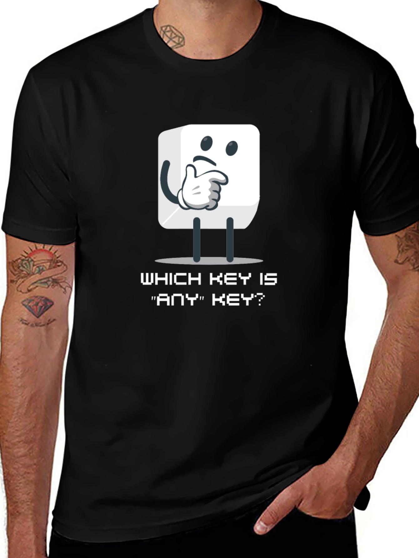 Which Key Is Any Key? Funny Programmer T-Shirt