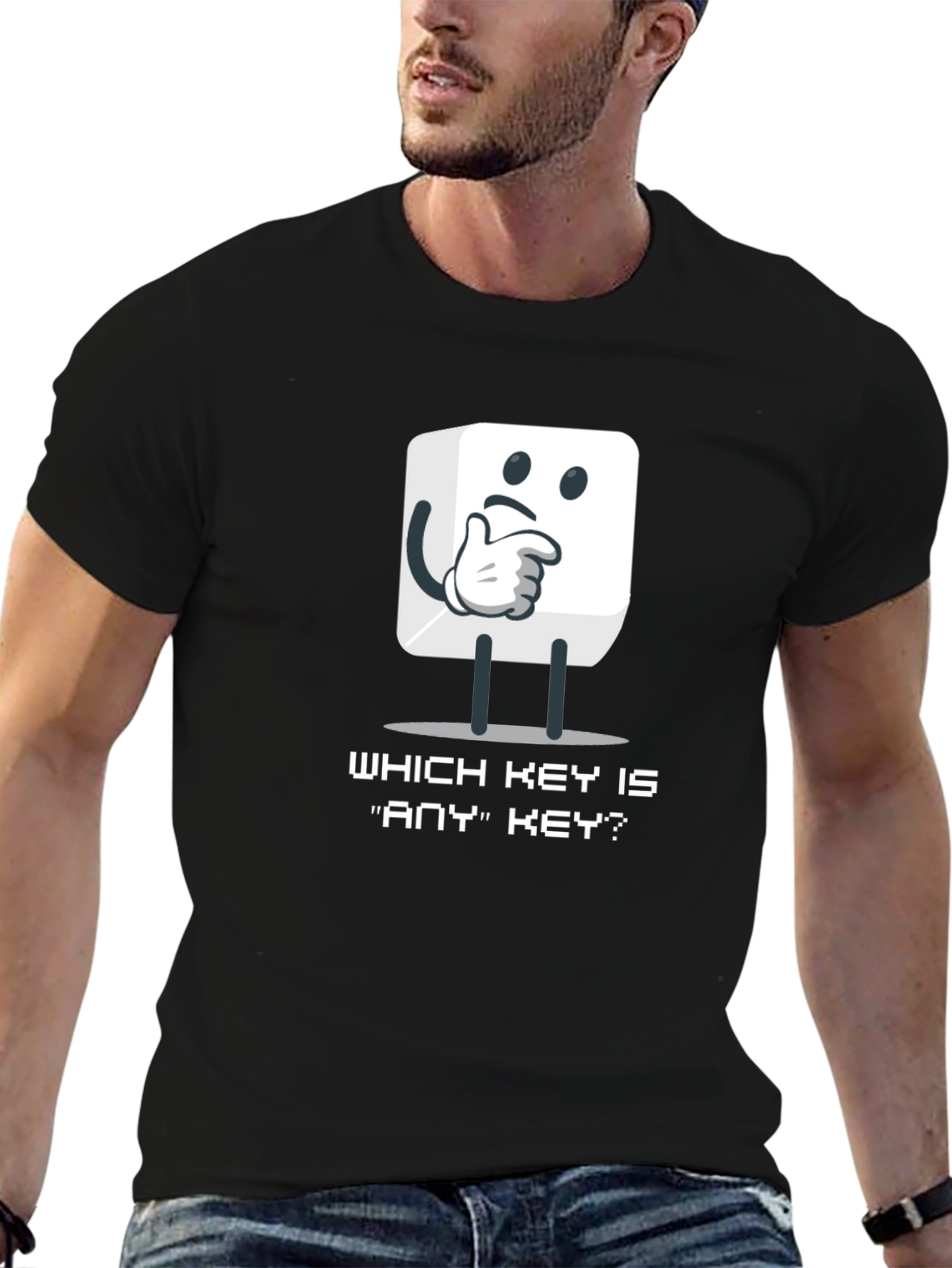 Which Key Is Any Key? Funny Programmer T-Shirt