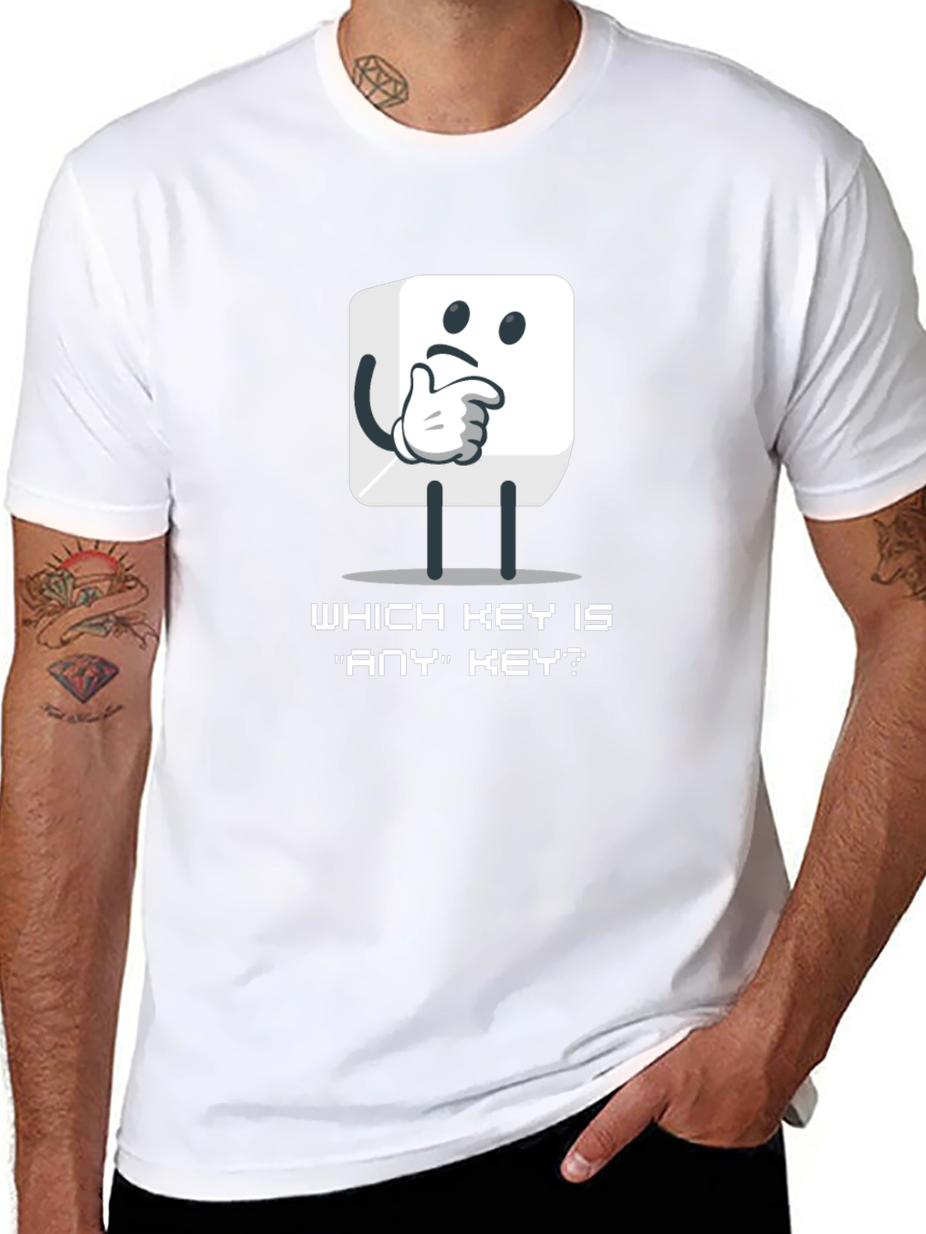 Which Key Is Any Key? Funny Programmer T-Shirt