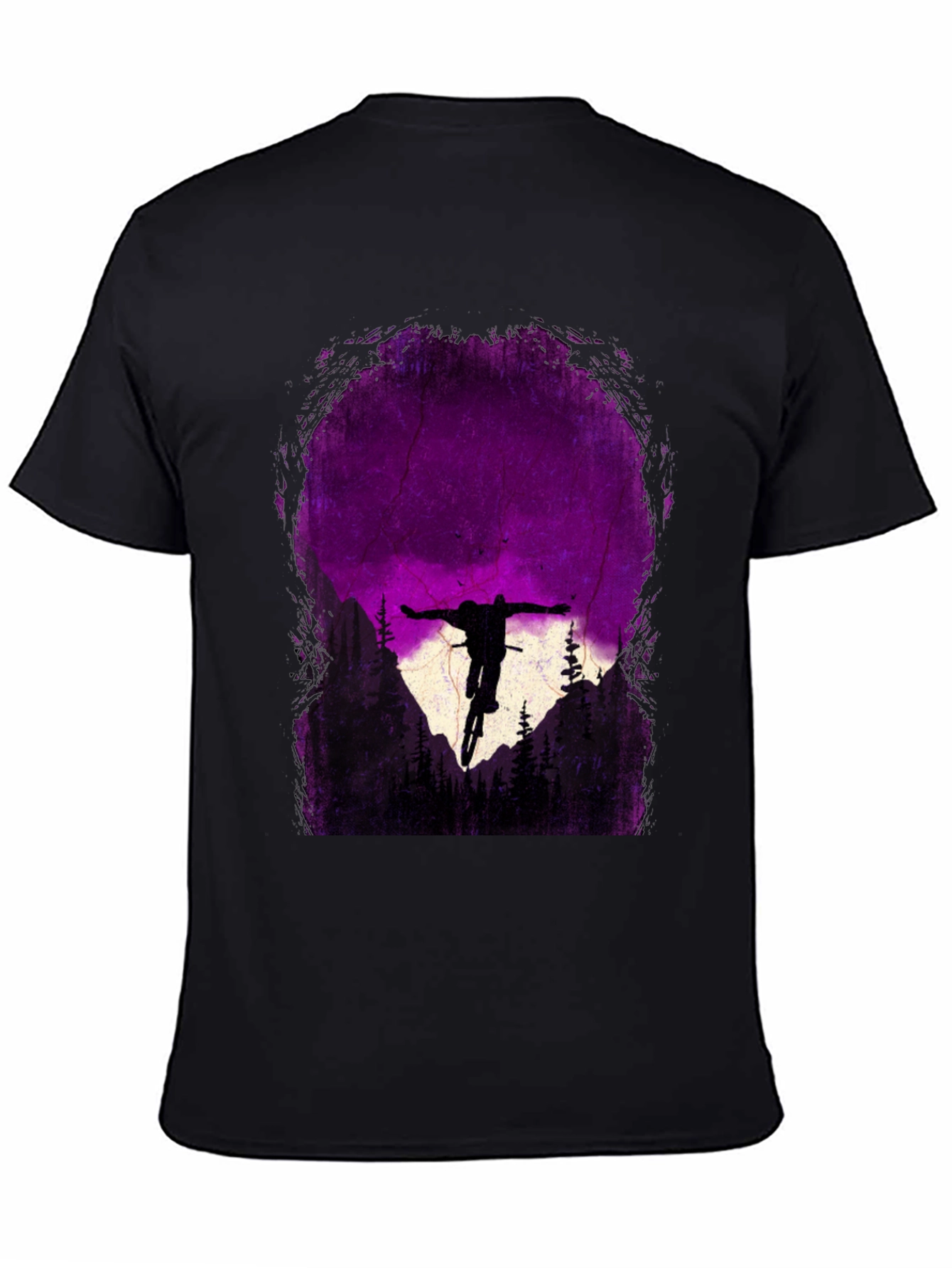 Mountain Biker Silhouette Graphic Tee