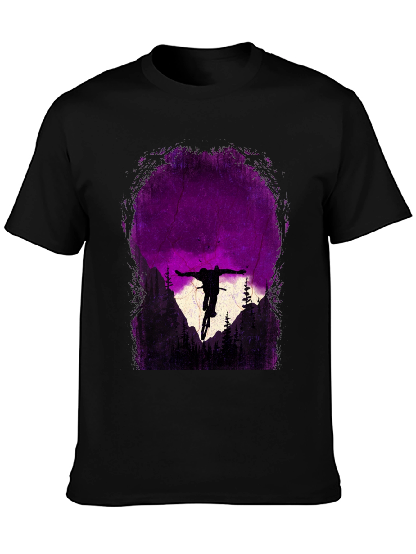 Mountain Biker Silhouette Graphic Tee