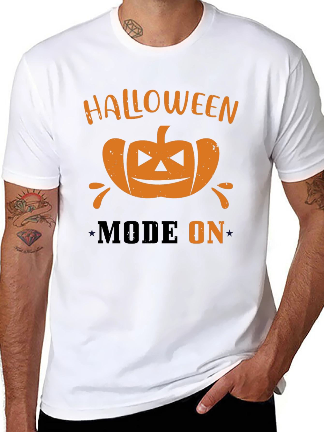 Halloween Mode On T-Shirt - Pumpkin Graphic