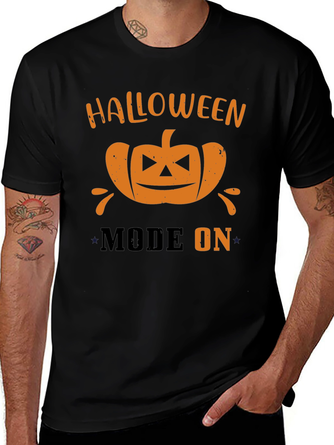 Halloween Mode On T-Shirt - Pumpkin Graphic