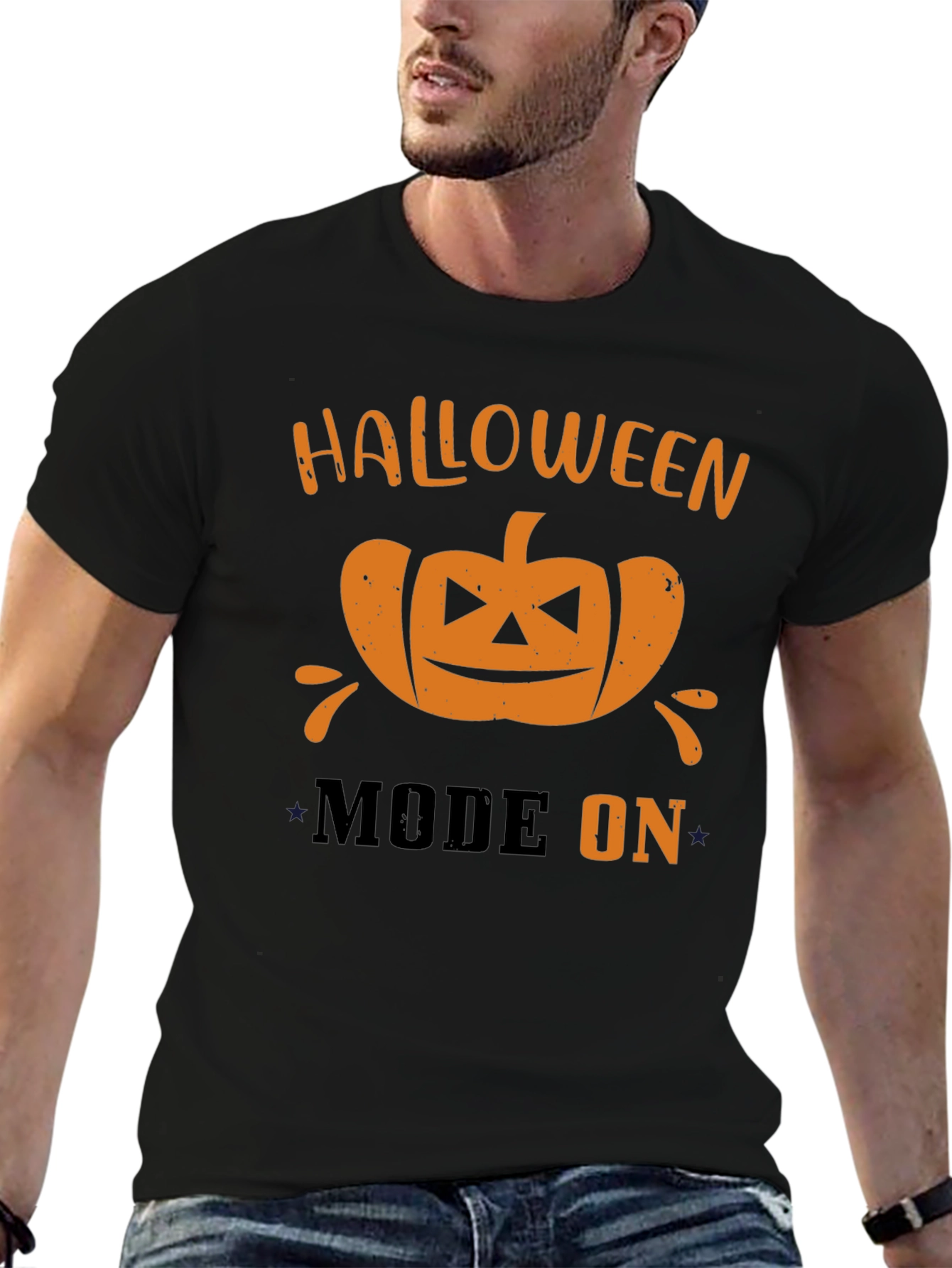 Halloween Mode On T-Shirt - Pumpkin Graphic