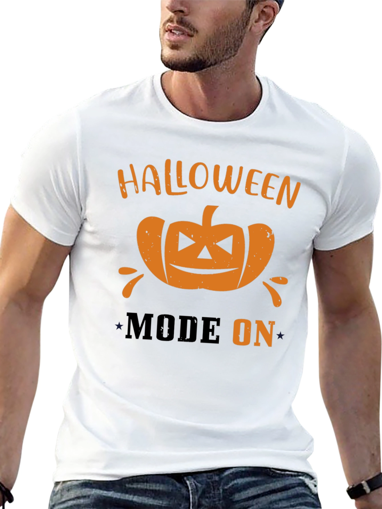 Halloween Mode On T-Shirt - Pumpkin Graphic