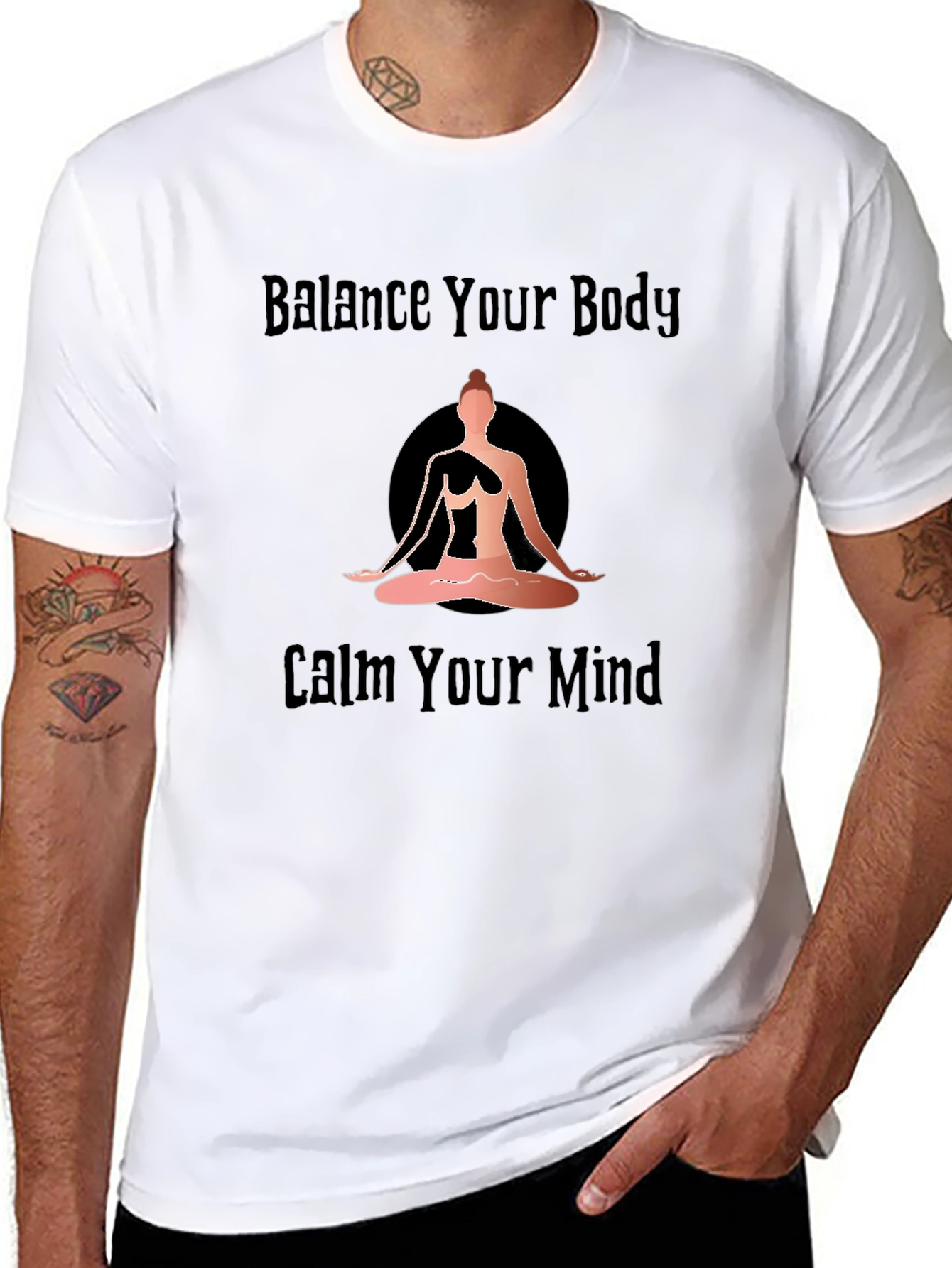 Balance Your Body Calm Your Mind Yoga Graphic T-Shirt