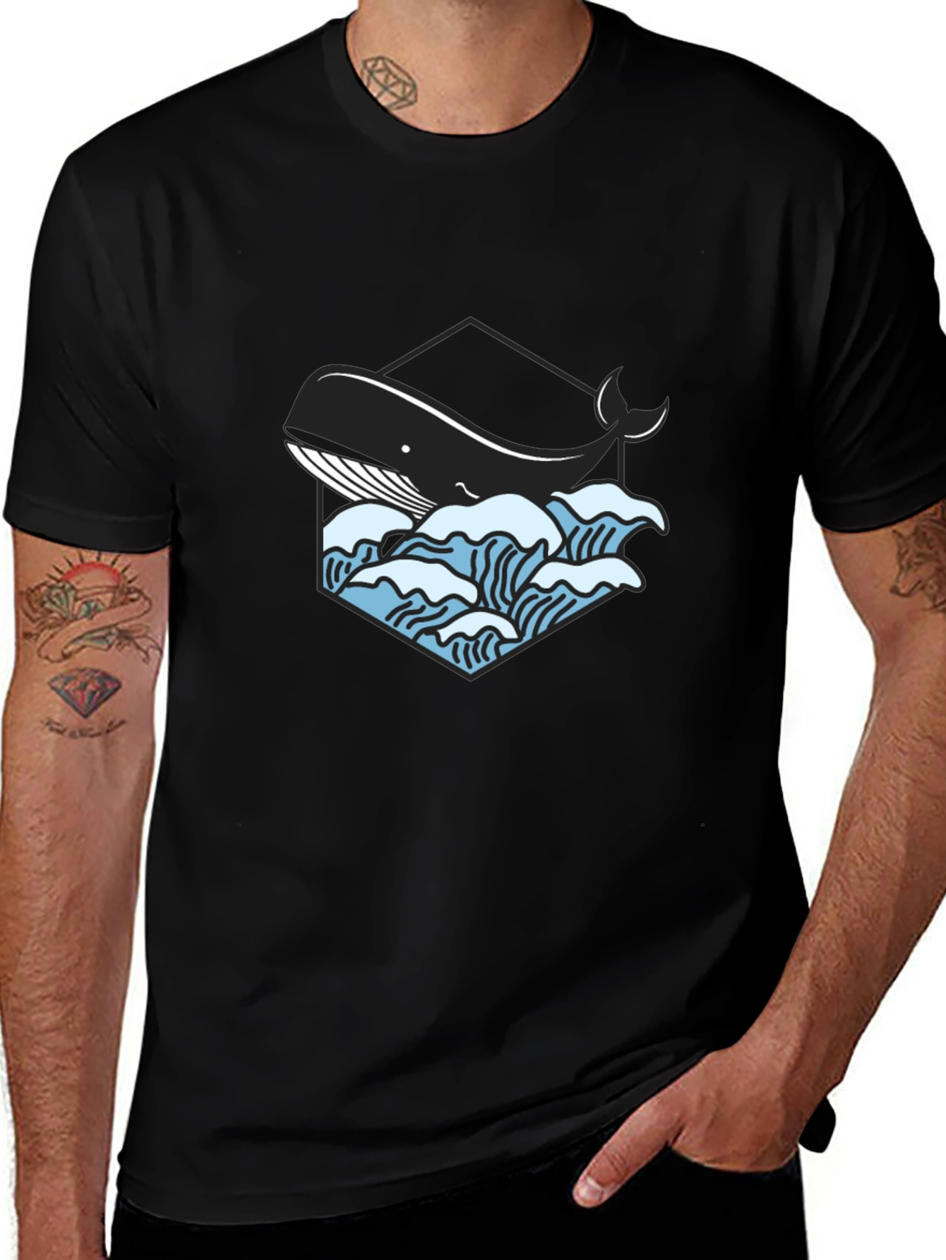 Whale Graphic Tee - Cool Ocean Design