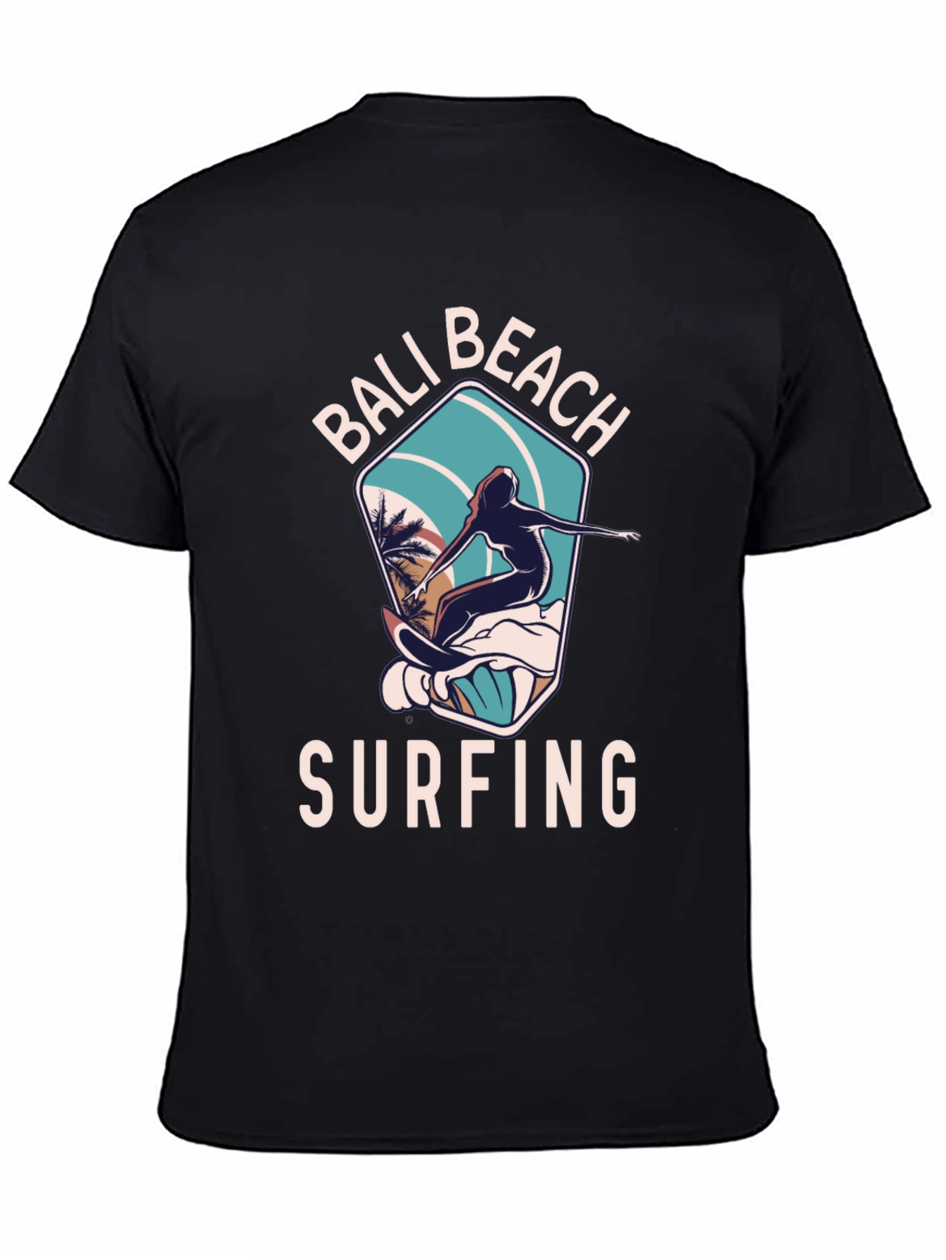 Bali Beach Surfing T-Shirt - Black