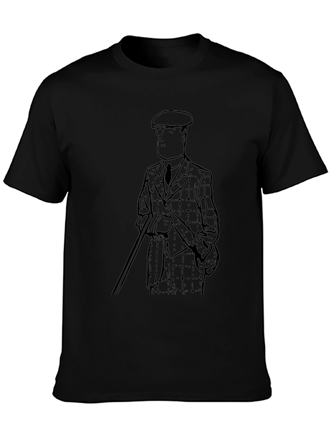 Retro Cartoon Man Graphic Black T-Shirt
