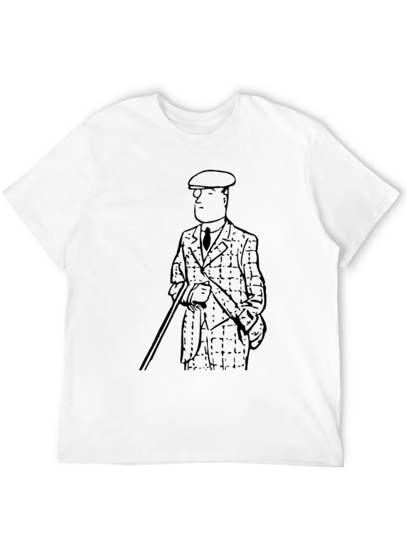 Retro Cartoon Man Graphic Black T-Shirt