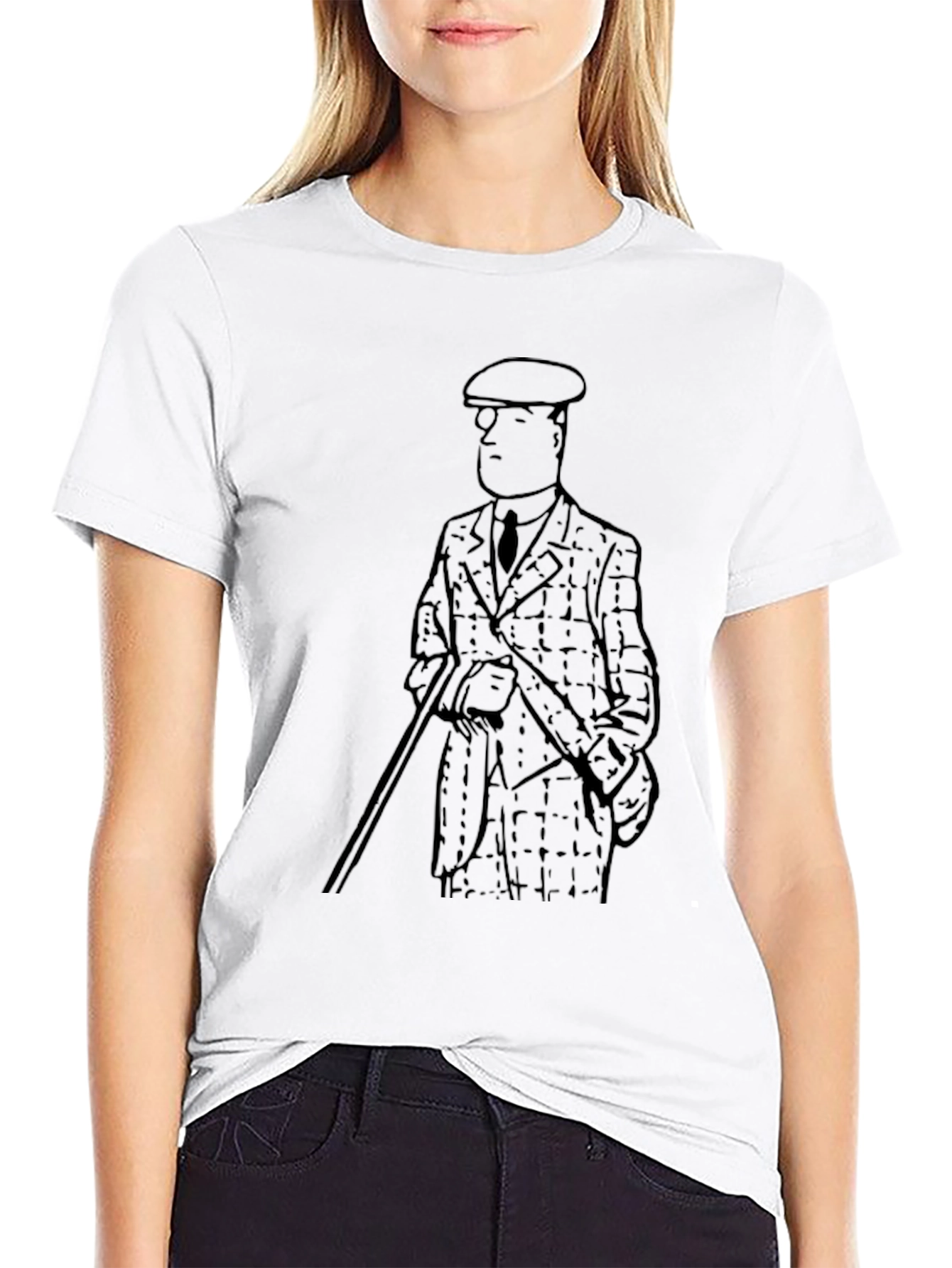 Retro Cartoon Man Graphic Black T-Shirt