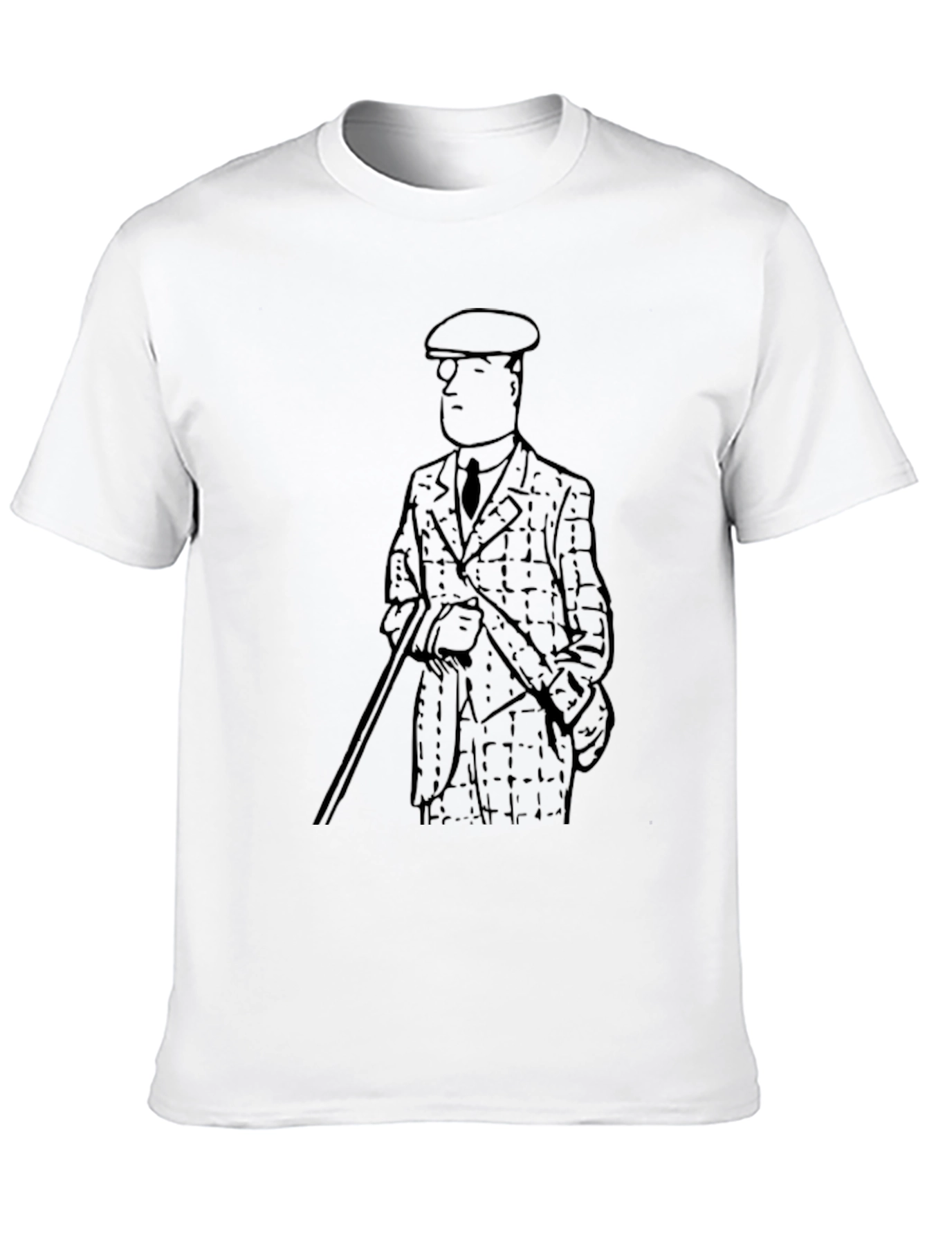 Retro Cartoon Man Graphic Black T-Shirt