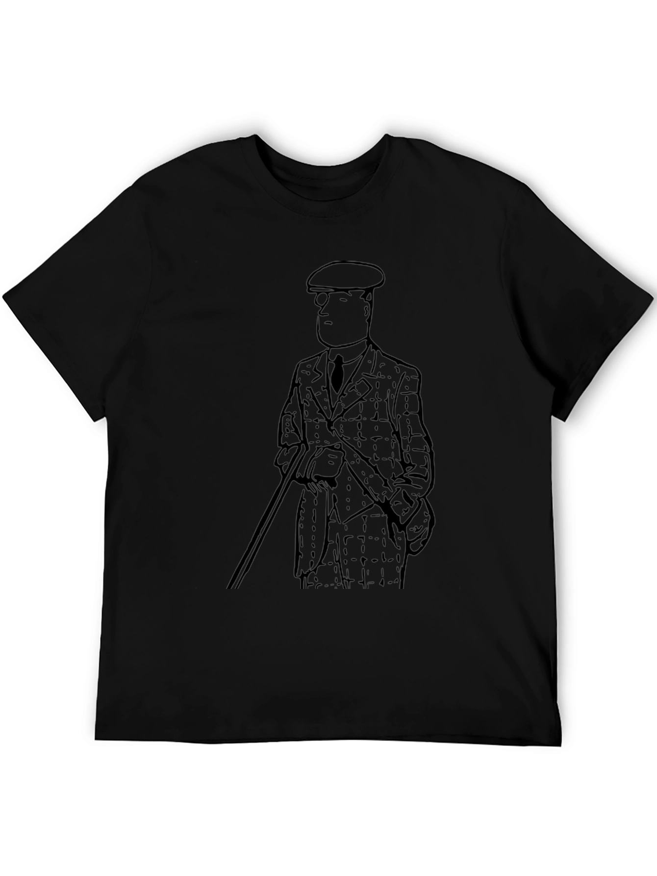 Retro Cartoon Man Graphic Black T-Shirt