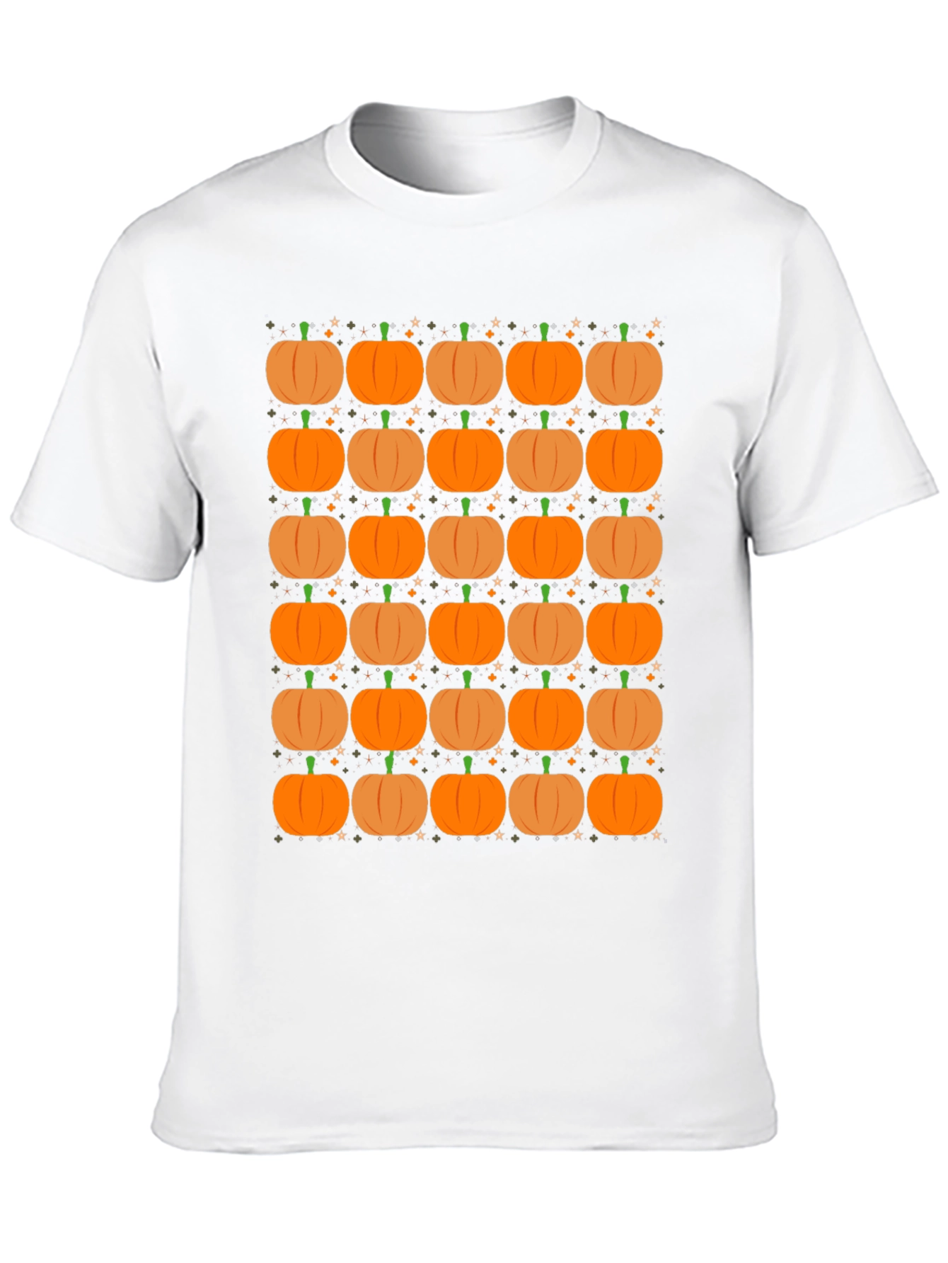 Pumpkin Pattern Black T-Shirt - Fall Festival Ready