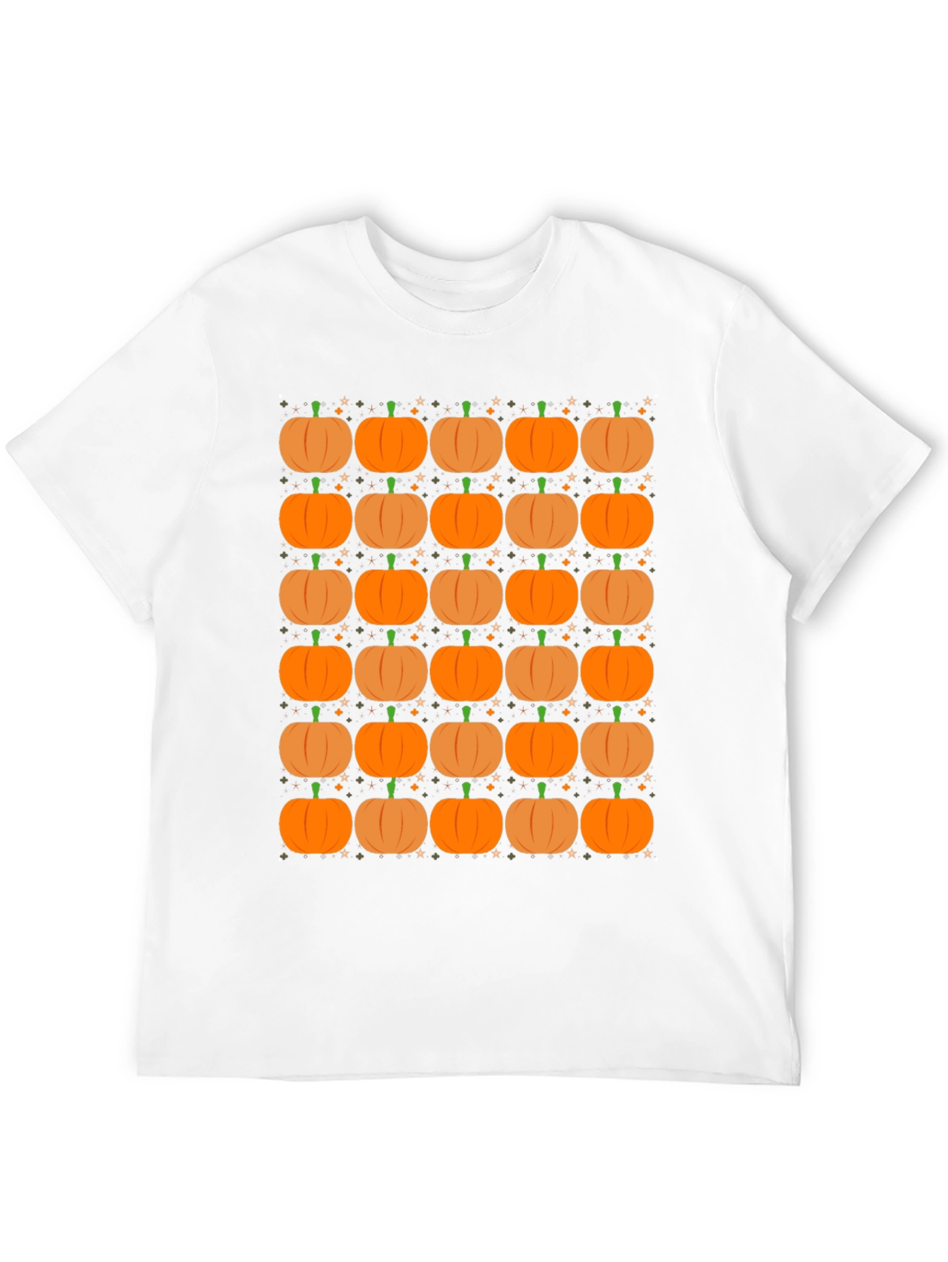 Pumpkin Pattern Black T-Shirt - Fall Festival Ready