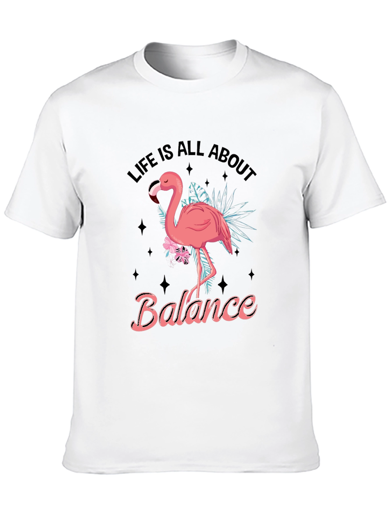 Life Balance Flamingo Graphic Tee - Black