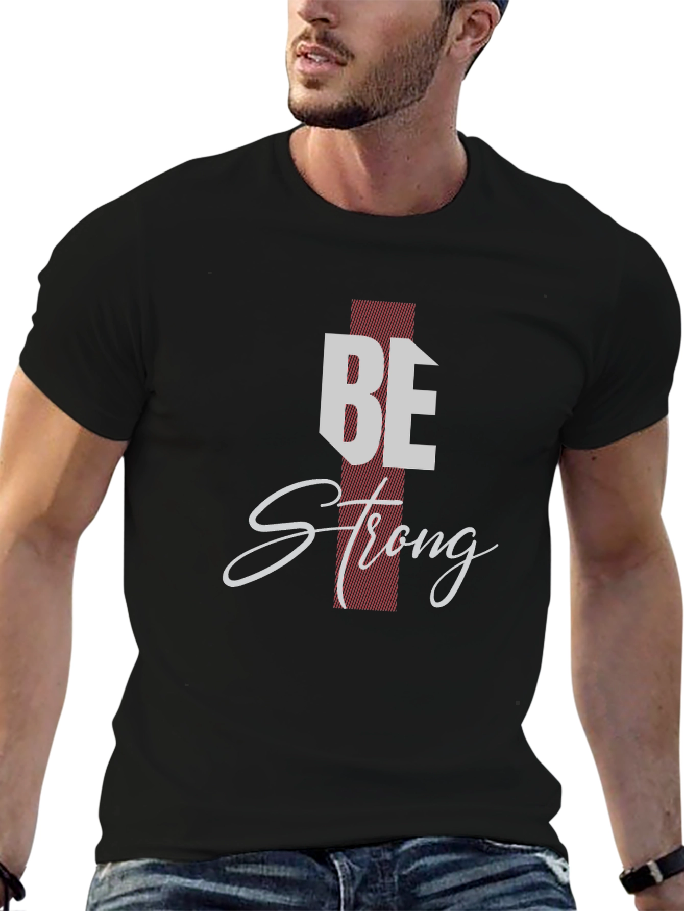 Be Strong Black Graphic Tee