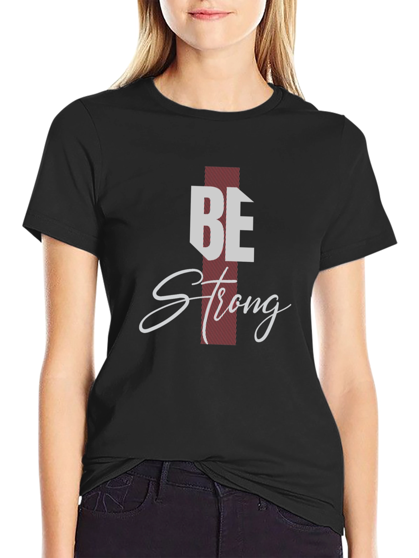 Be Strong Black Graphic Tee