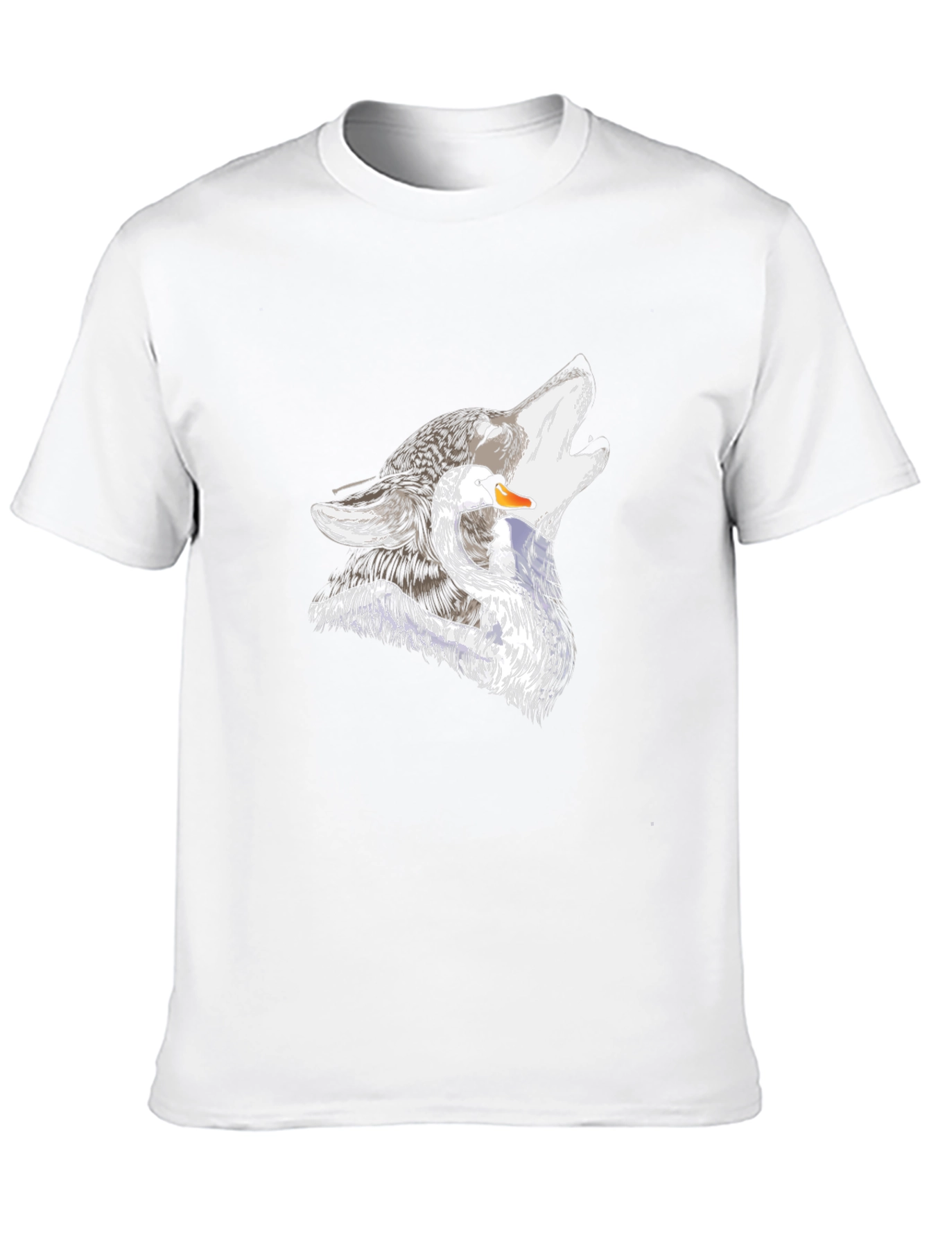 Wolf and Swan Graphic Black T-Shirt