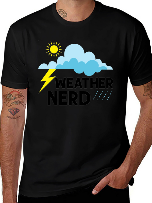 Weather Nerd Graphic T-Shirt - Black Cotton Tee