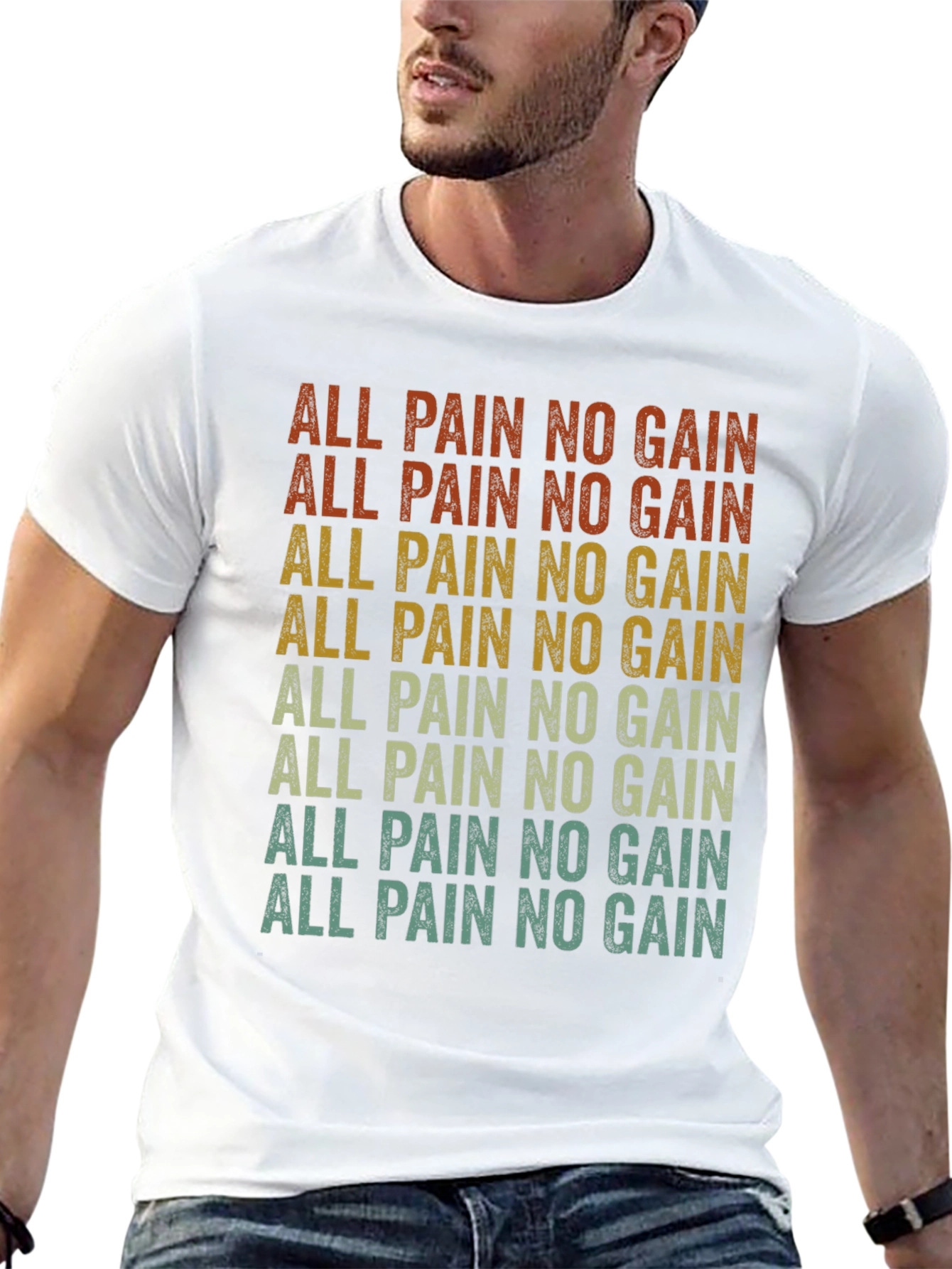 All Pain No Gain Retro Graphic Tee