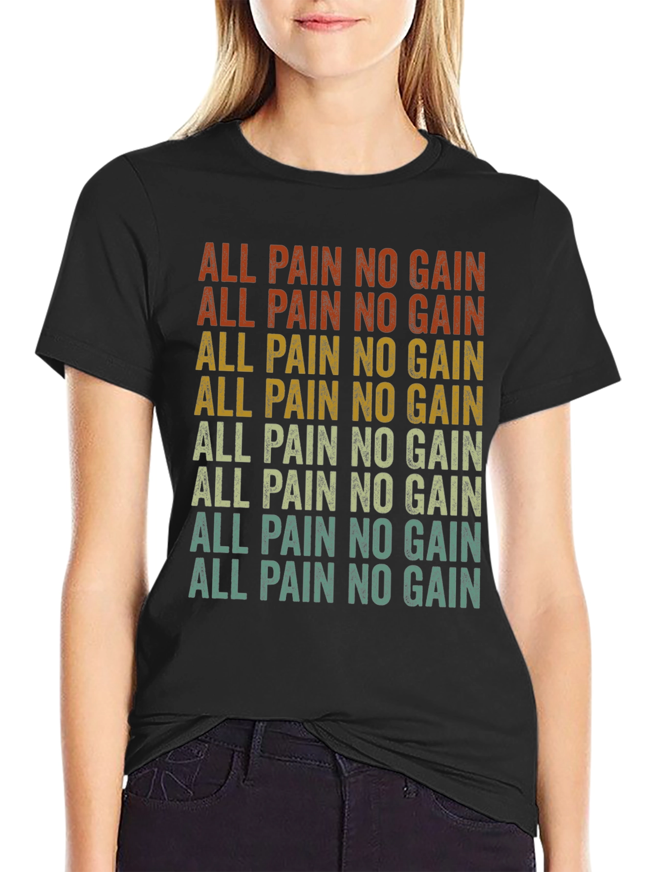 All Pain No Gain Retro Graphic Tee