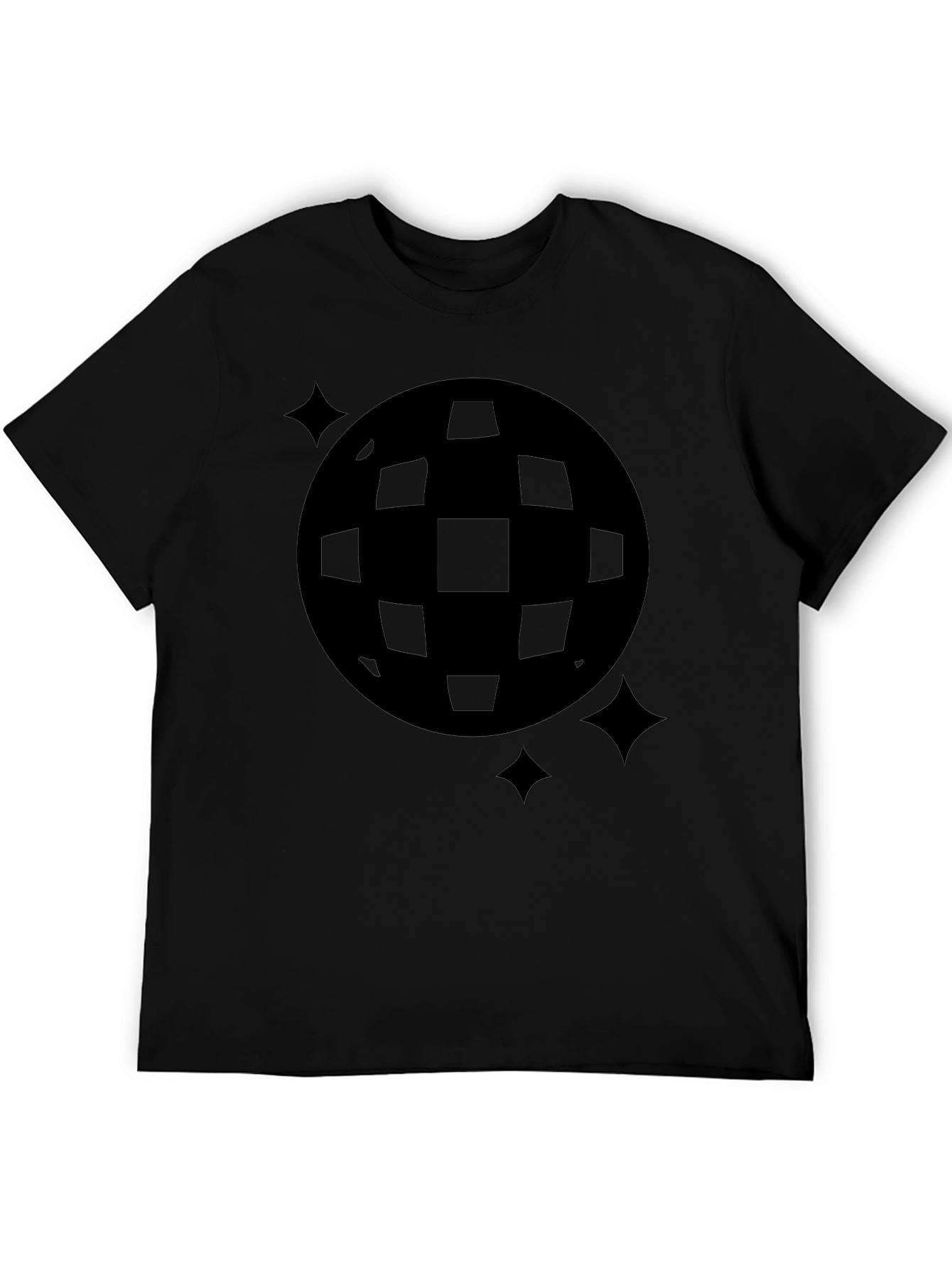 Retro Disco Ball Graphic Tee - Black