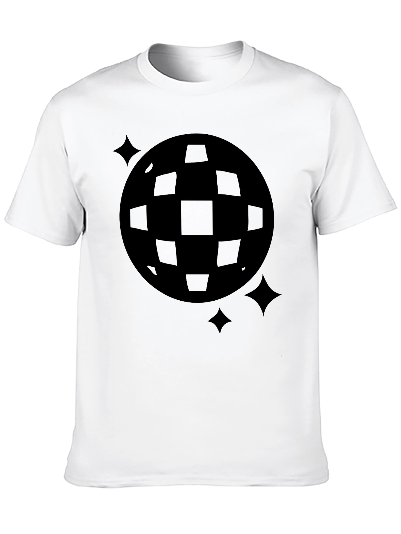 Retro Disco Ball Graphic Tee - Black