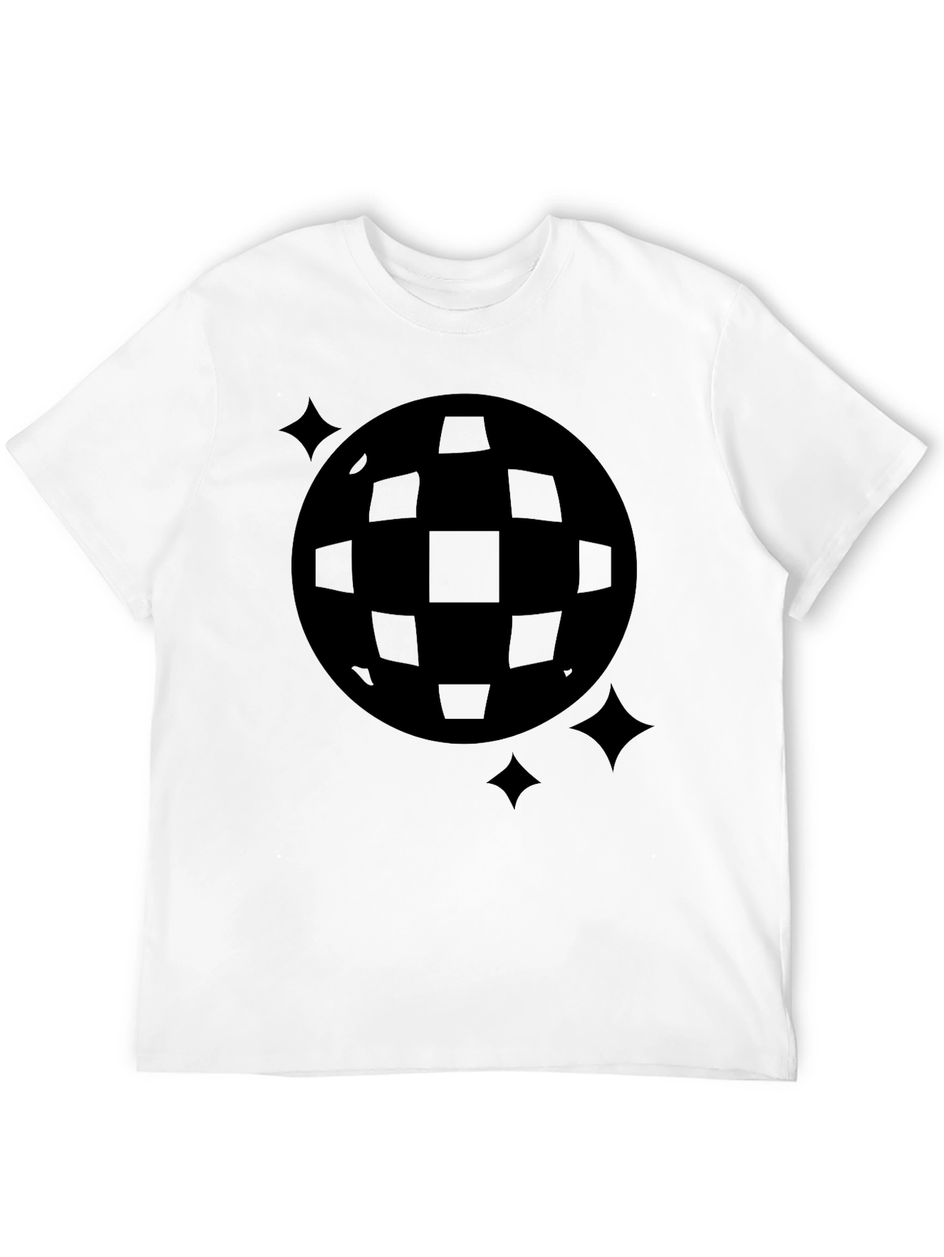 Retro Disco Ball Graphic Tee - Black