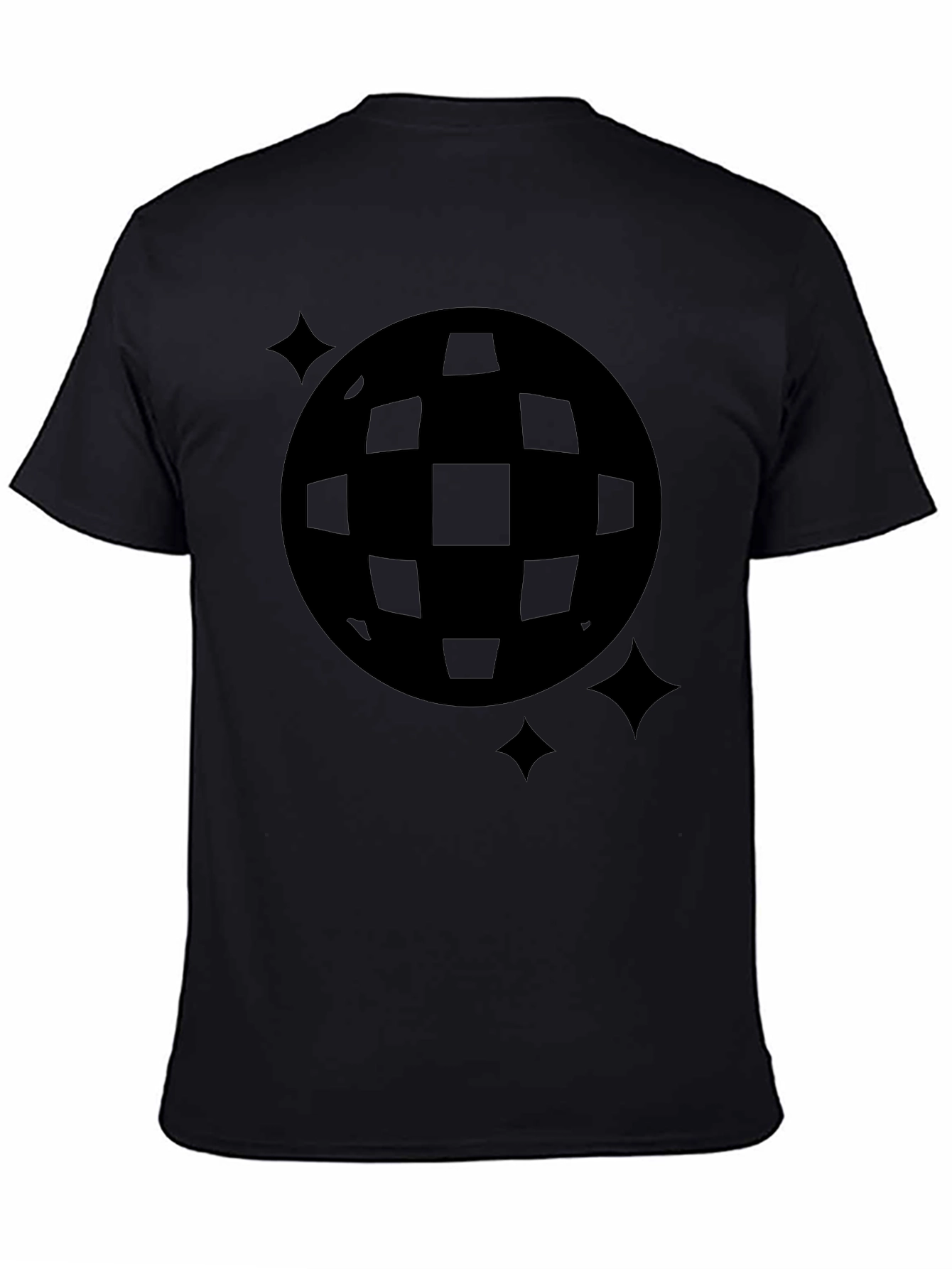 Retro Disco Ball Graphic Tee - Black