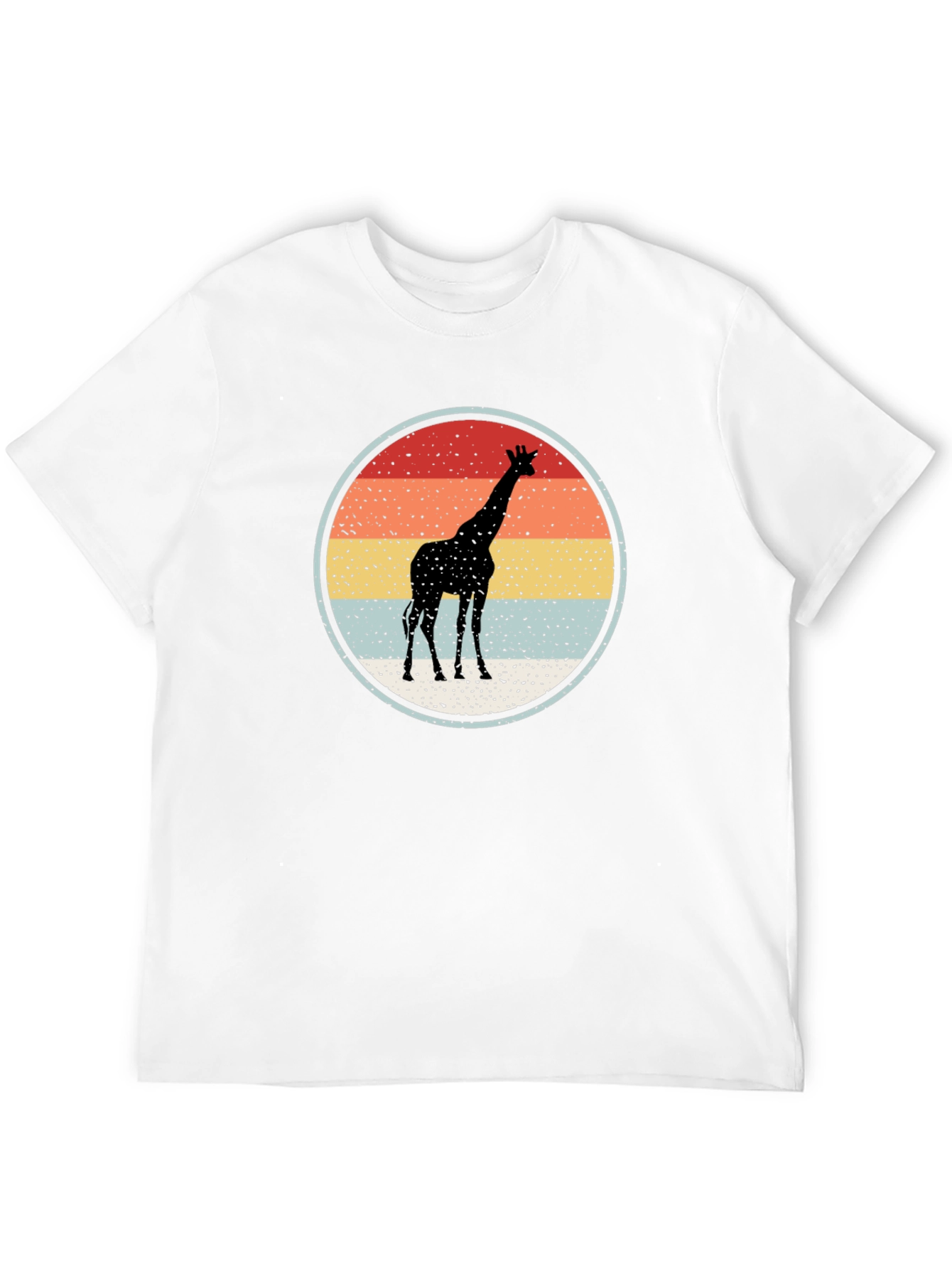Giraffe Sunset Graphic Tee - Retro Style