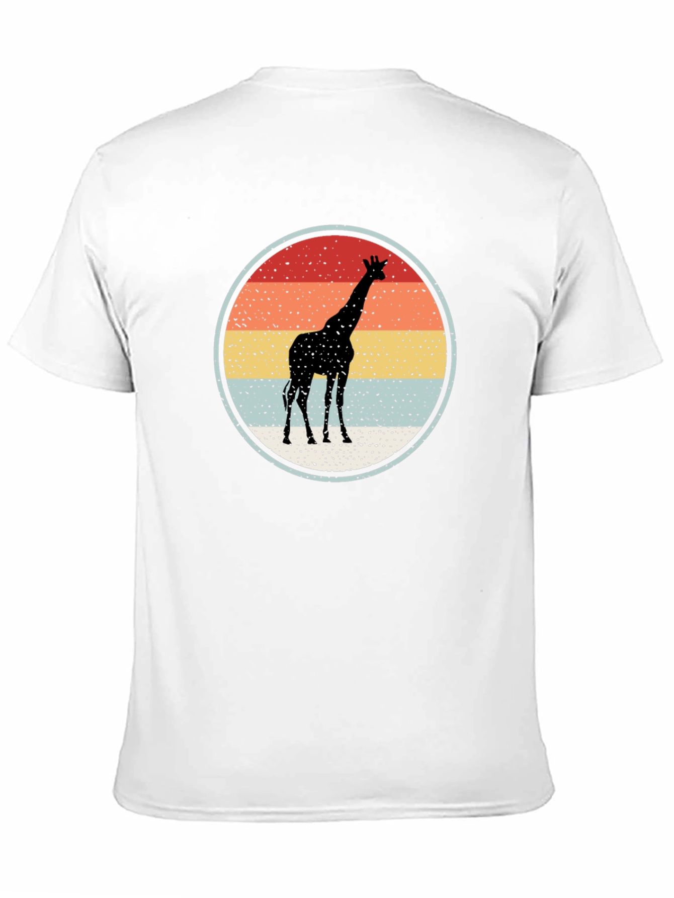 Giraffe Sunset Graphic Tee - Retro Style