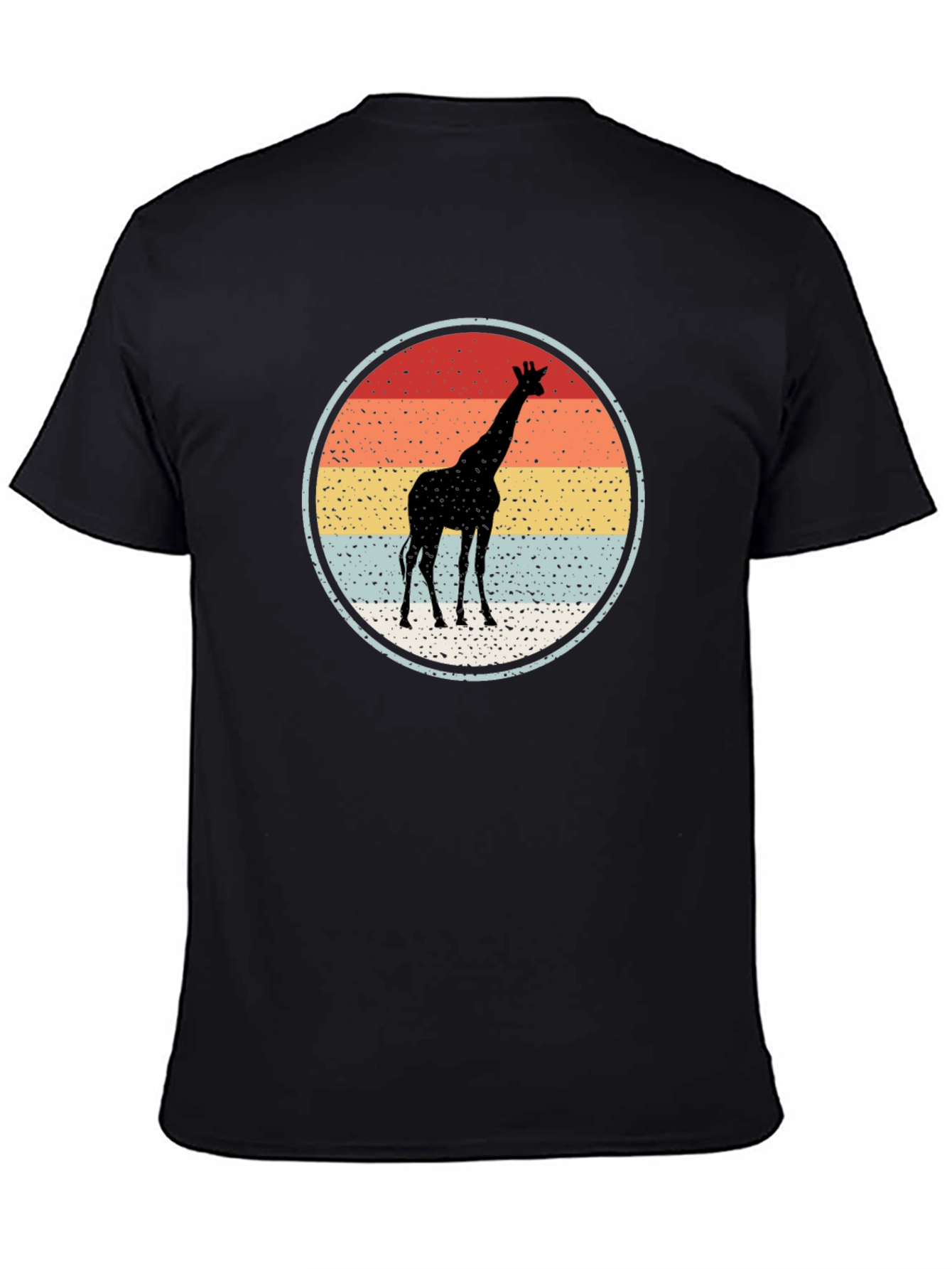 Giraffe Sunset Graphic Tee - Retro Style