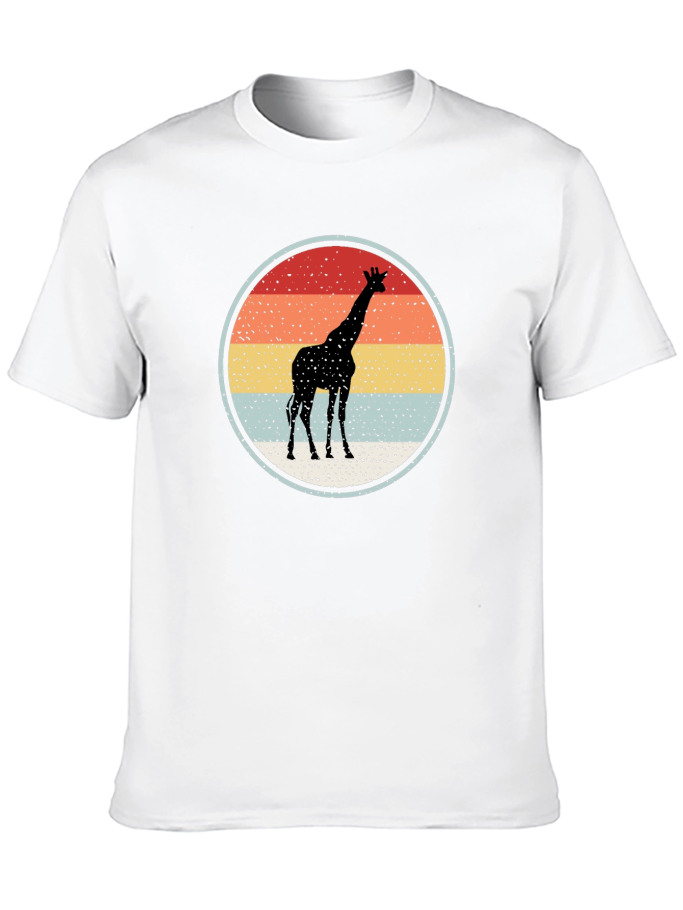 Giraffe Sunset Graphic Tee - Retro Style