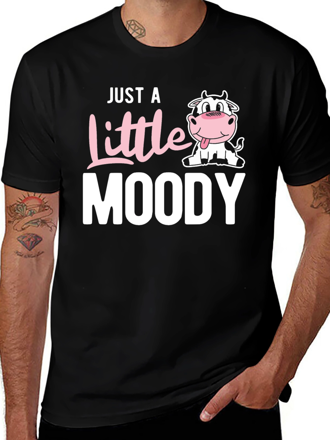 Just a Little Moody Cow Graphic T-Shirt