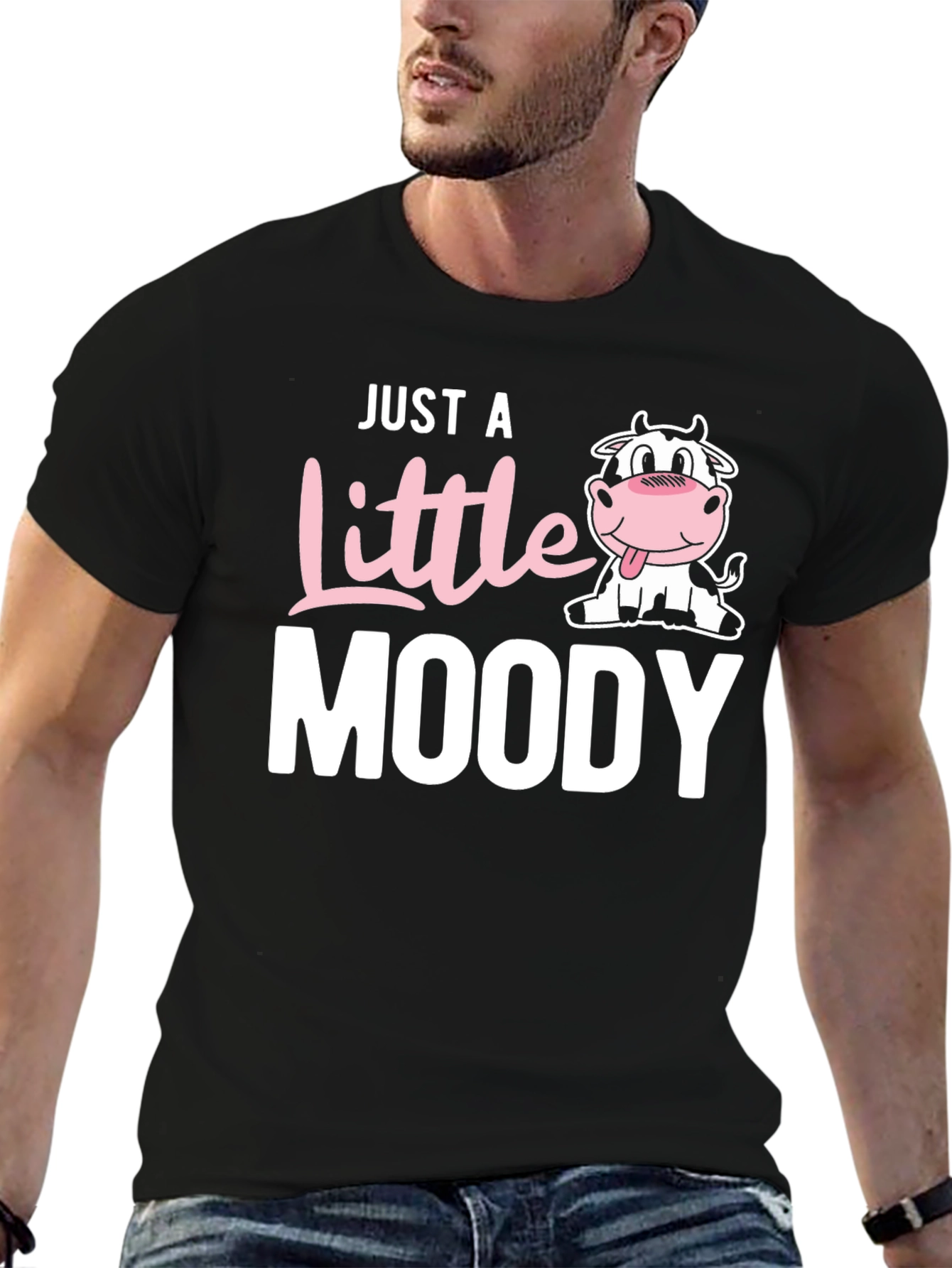Just a Little Moody Cow Graphic T-Shirt