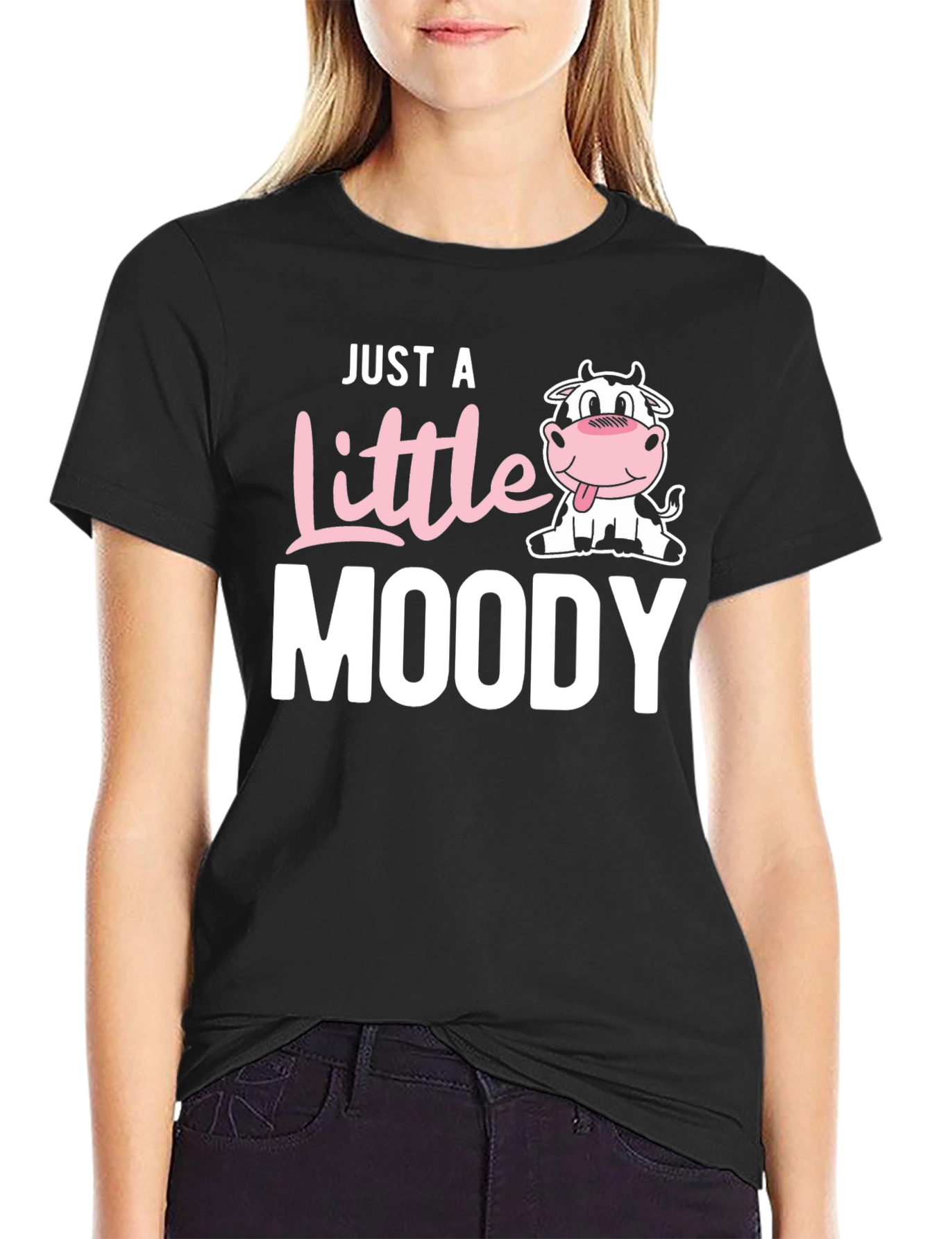 Just a Little Moody Cow Graphic T-Shirt