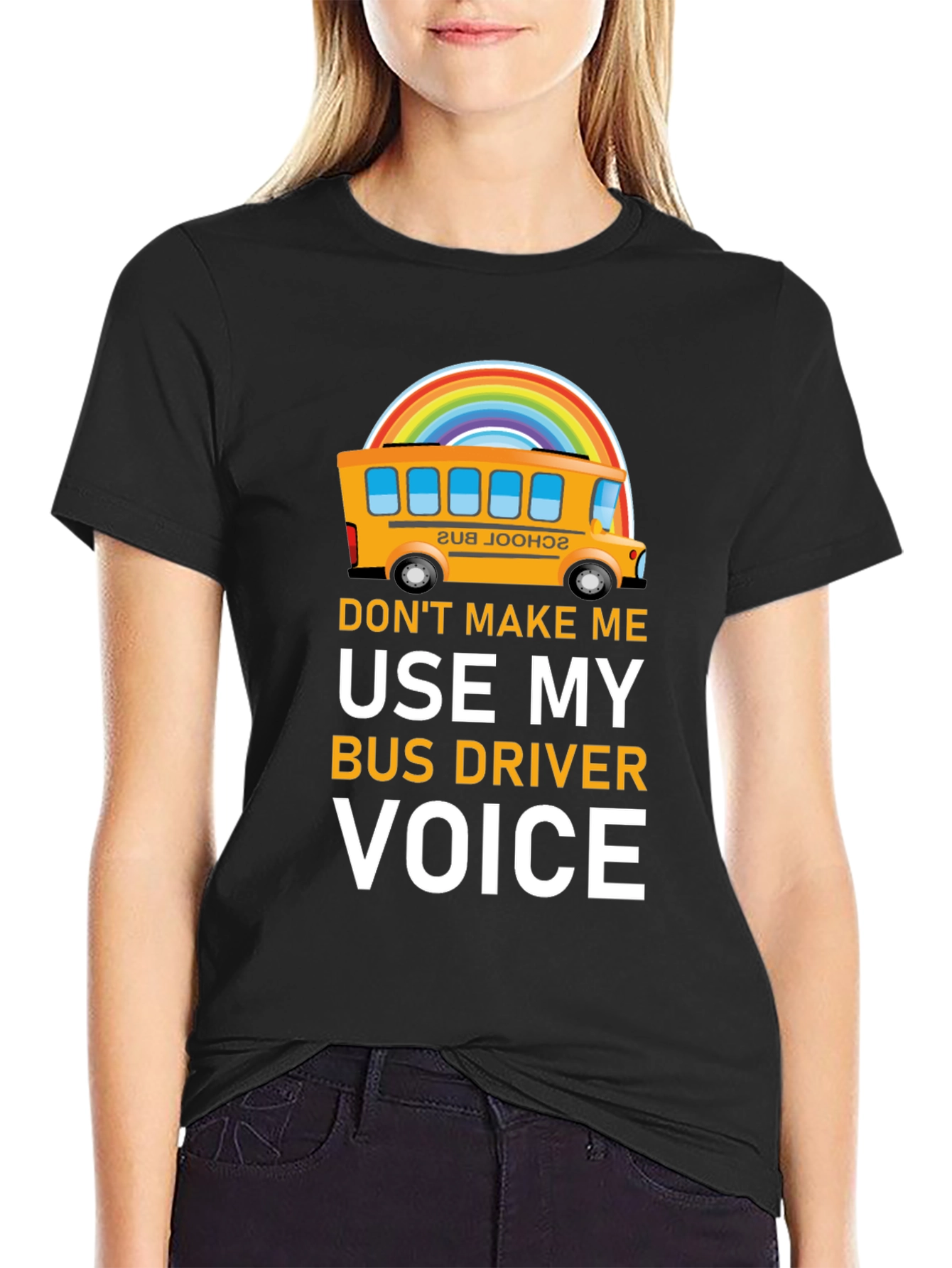 Funny Bus Driver T-Shirt - Rainbow School Bus