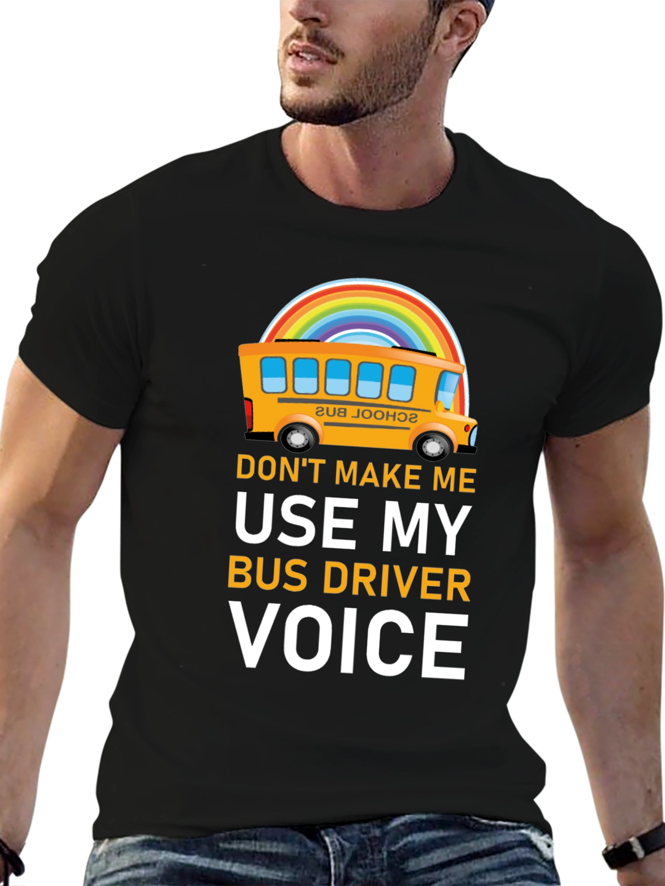 Funny Bus Driver T-Shirt - Rainbow School Bus
