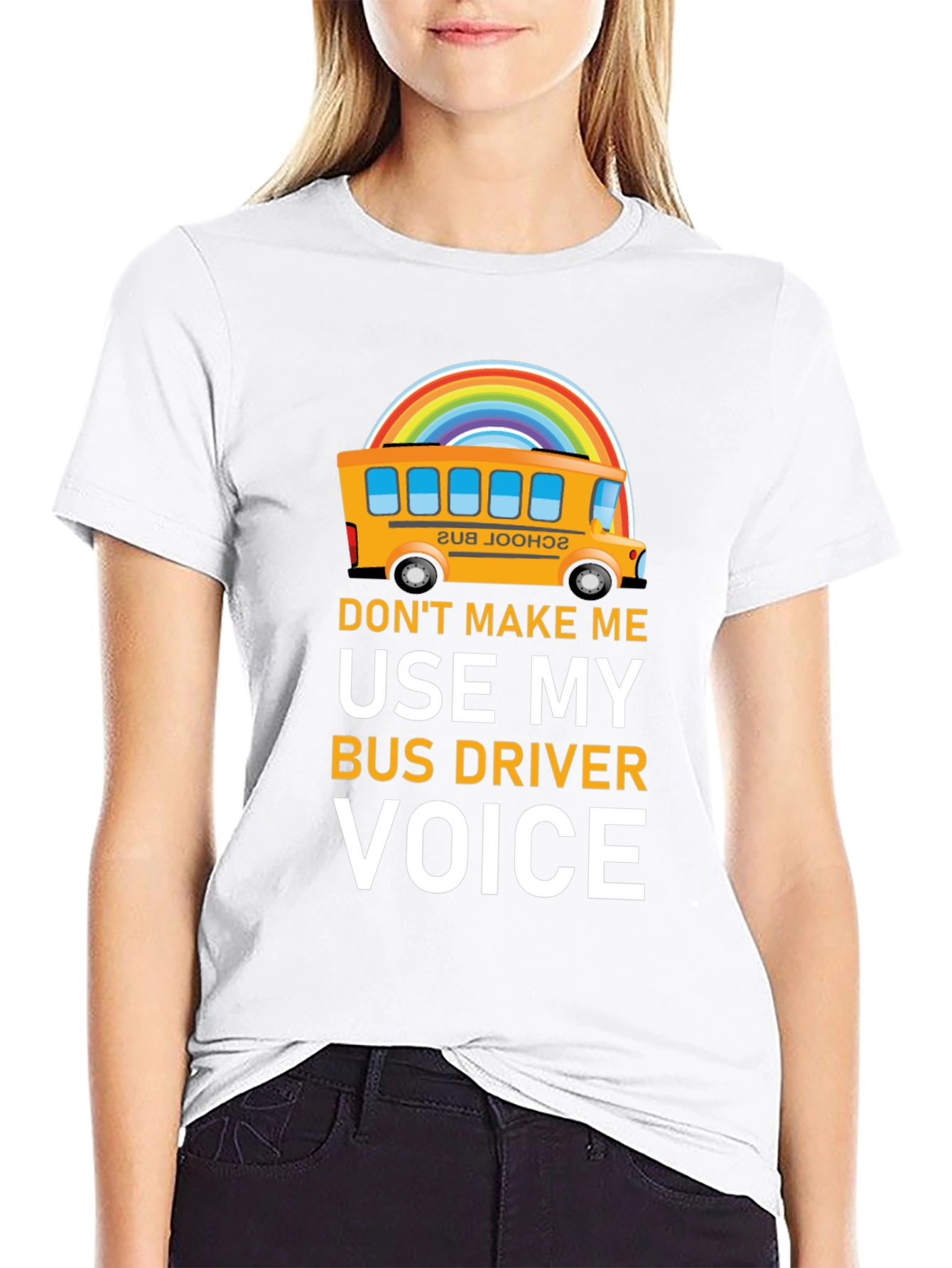 Funny Bus Driver T-Shirt - Rainbow School Bus