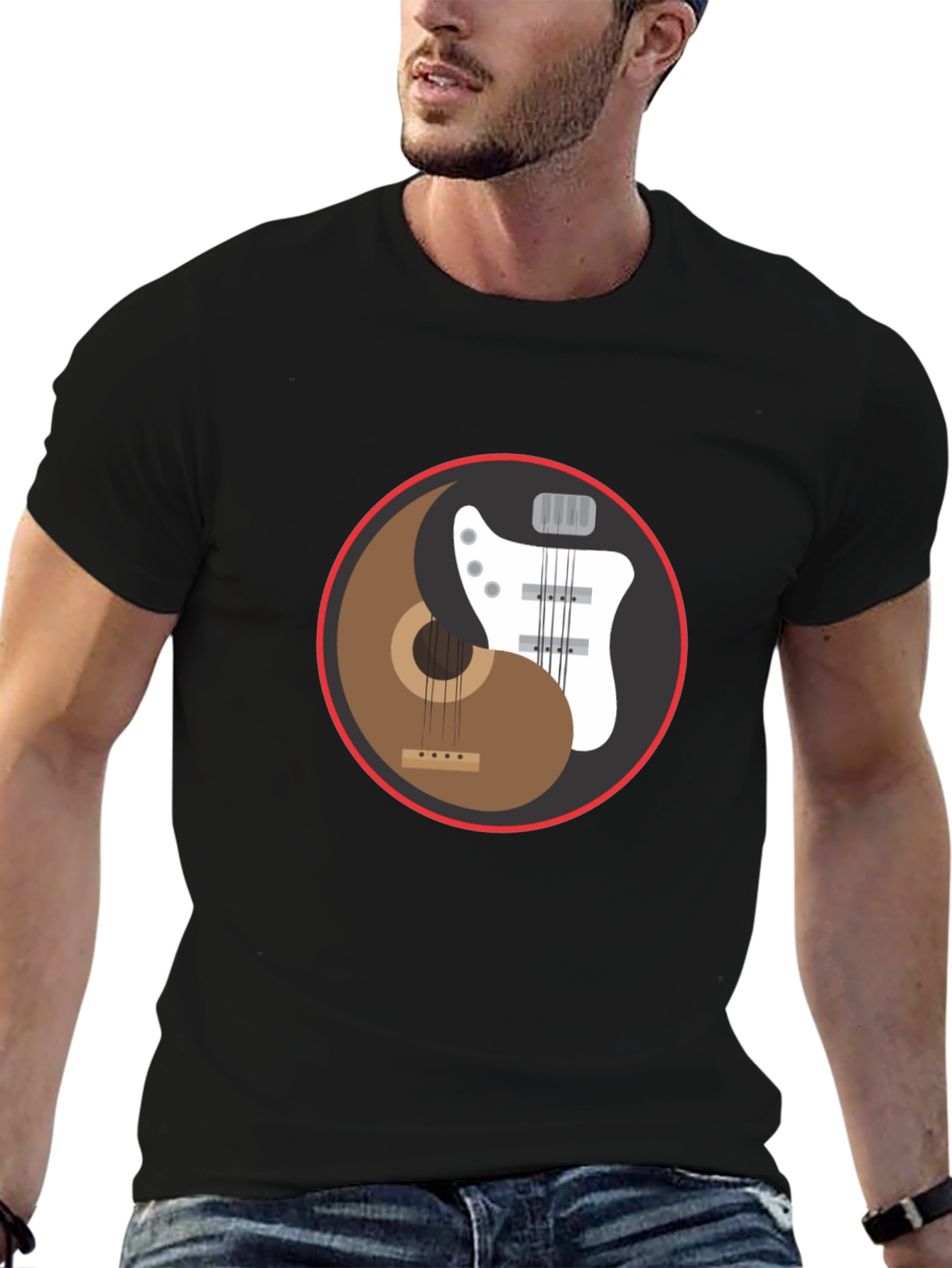 Yin Yang Guitar T-Shirt - Harmony Music Tee