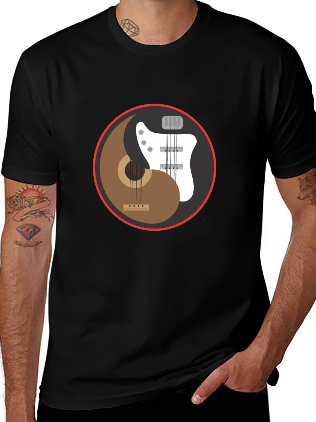 Yin Yang Guitar T-Shirt - Harmony Music Tee
