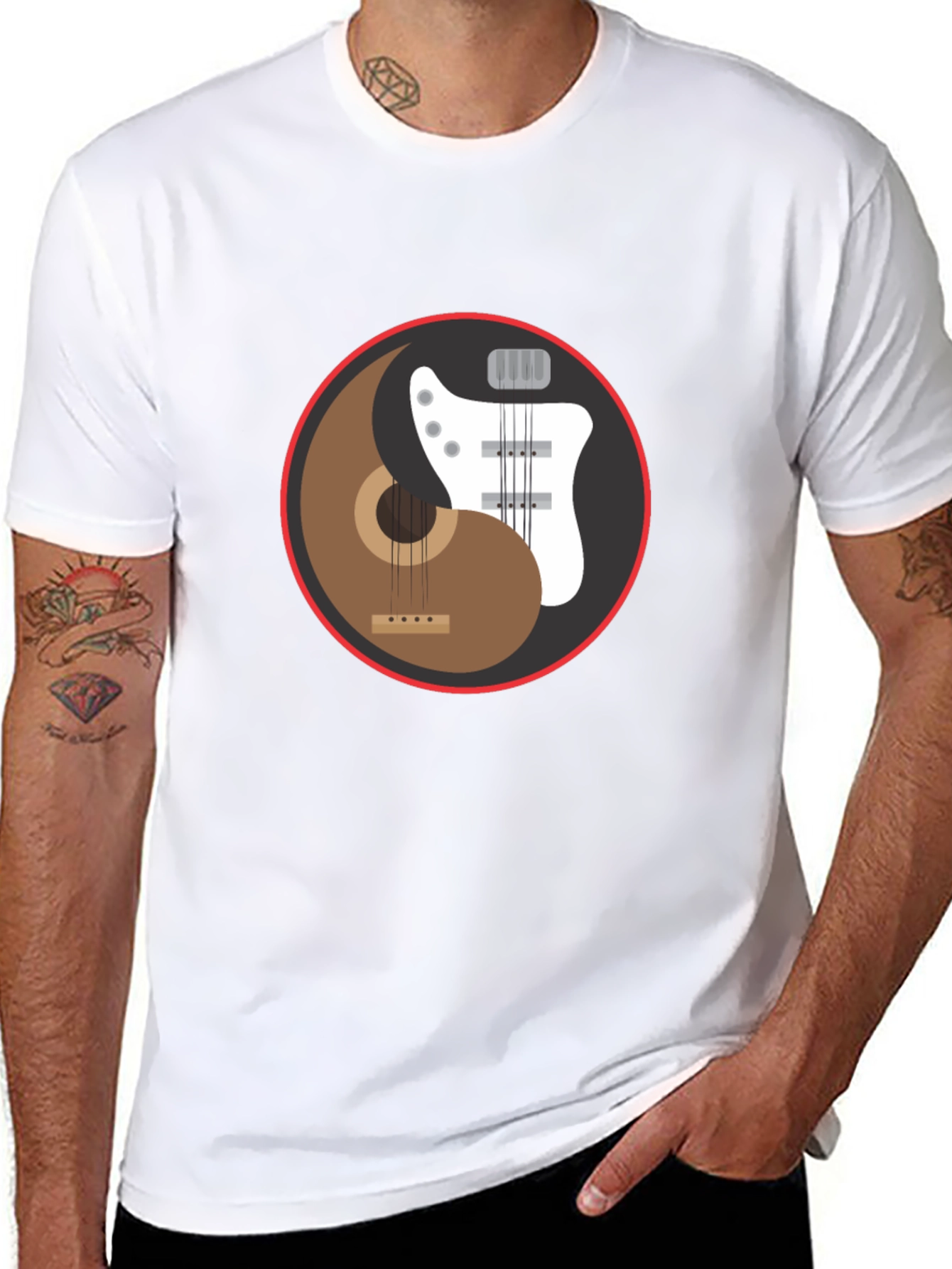 Yin Yang Guitar T-Shirt - Harmony Music Tee