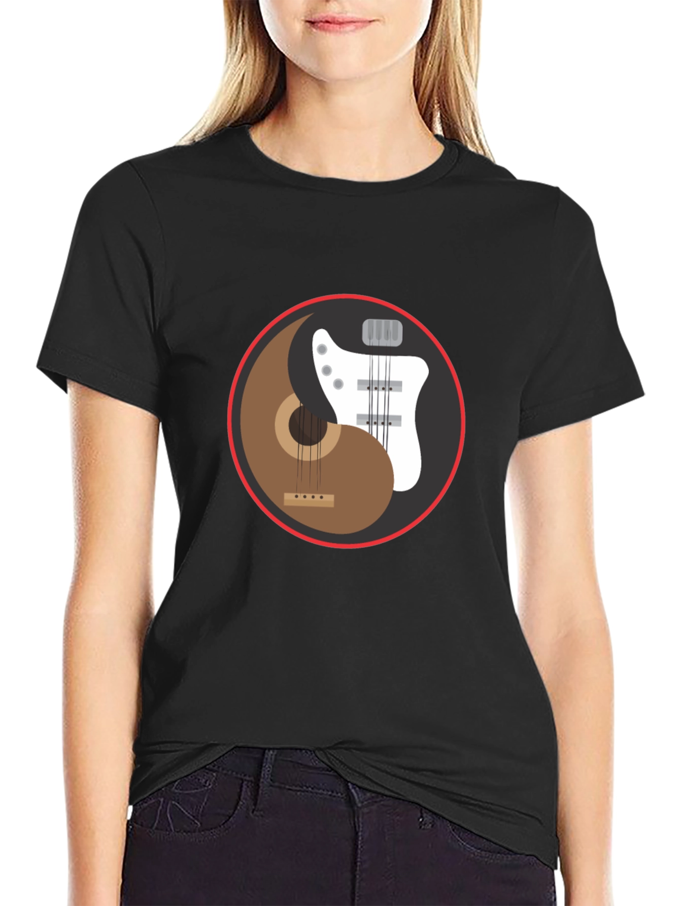 Yin Yang Guitar T-Shirt - Harmony Music Tee