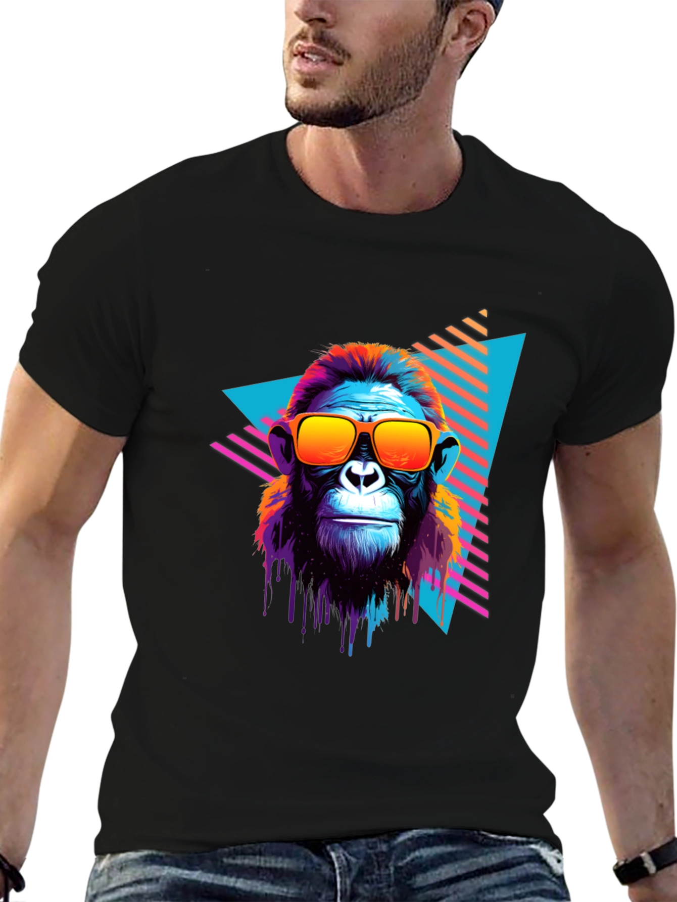 Retro Monkey Graphic Tee - Cool Ape T-Shirt