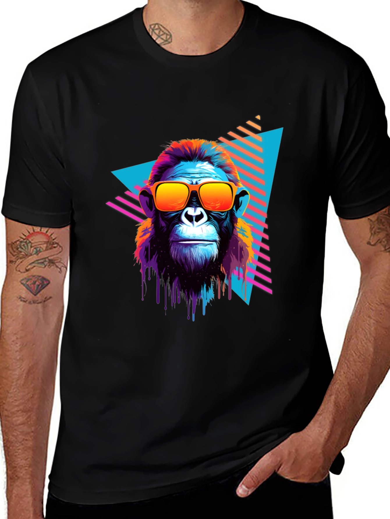 Retro Monkey Graphic Tee - Cool Ape T-Shirt