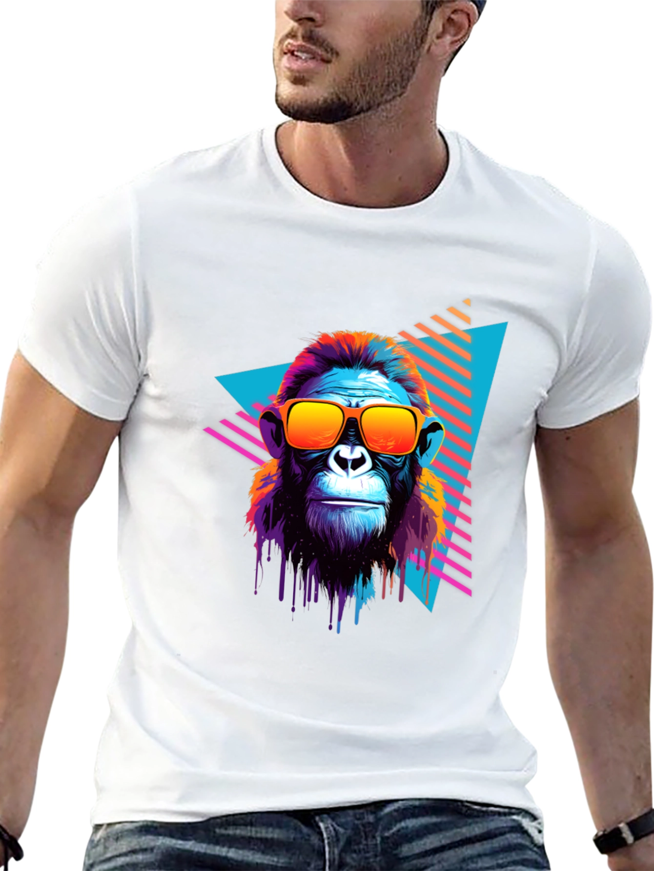 Retro Monkey Graphic Tee - Cool Ape T-Shirt